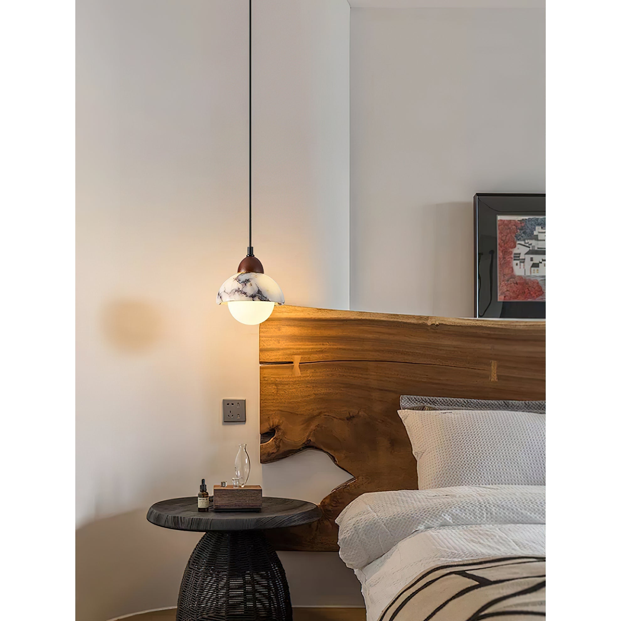 Vilaeisra Modern Minimalist Wooden Marble Pendant Lamp - Letslighting