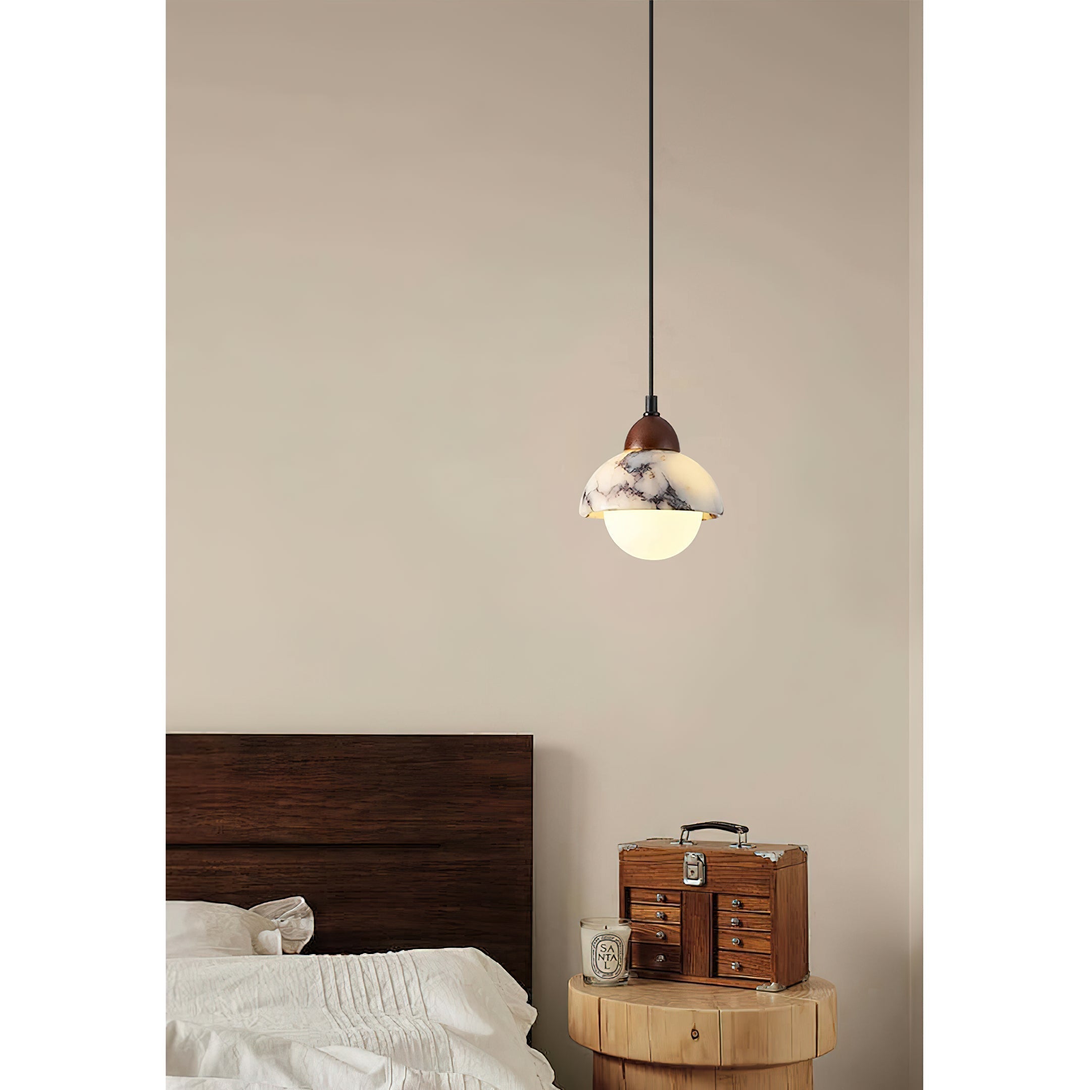 Vilaeisra Modern Minimalist Wooden Marble Pendant Lamp - Letslighting