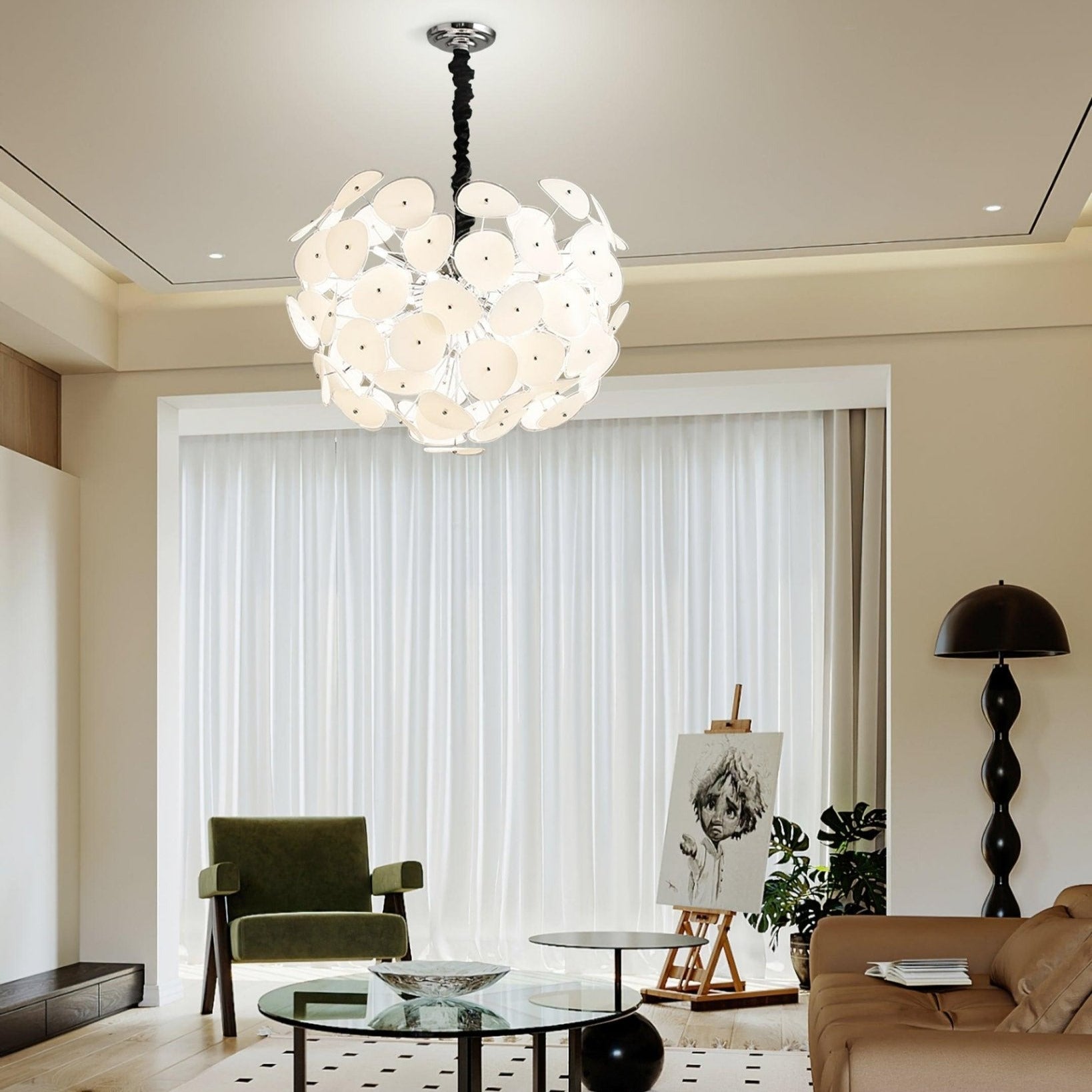 Thera Künstlerischer Kugelglas-Kronleuchter