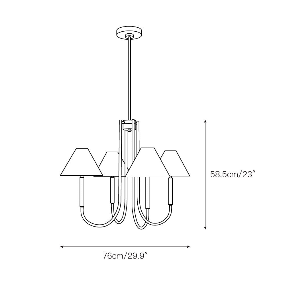 Nycareth Industrieller Vintage-Kronleuchter aus Stoff-Letslighting
