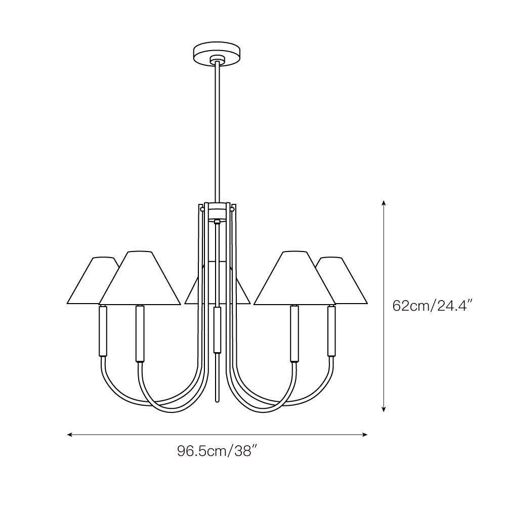 Nycareth Industrieller Vintage-Kronleuchter aus Stoff-Letslighting