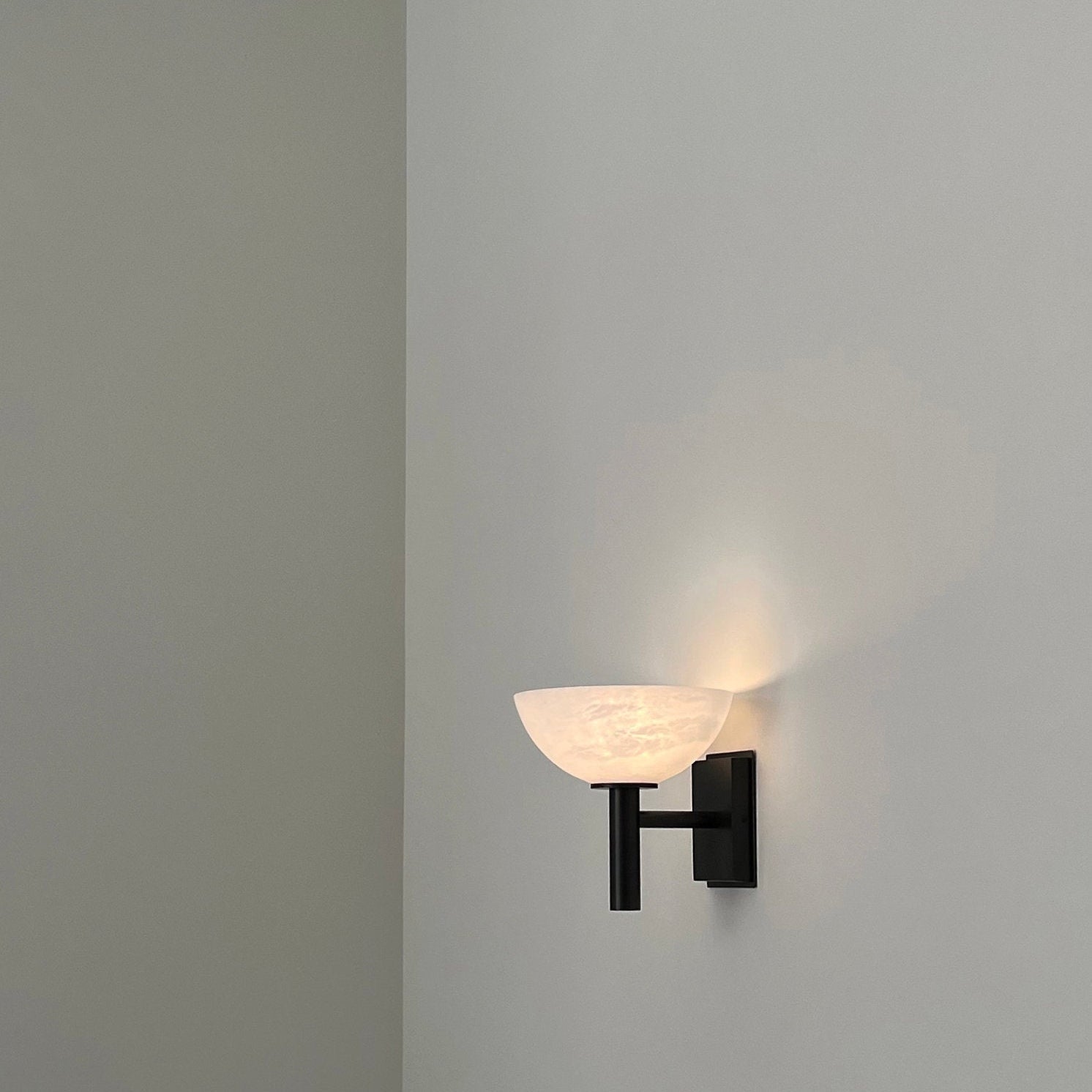 Weft Modern Minimalist Alabaster Metal Wall Lamp - Letslighting