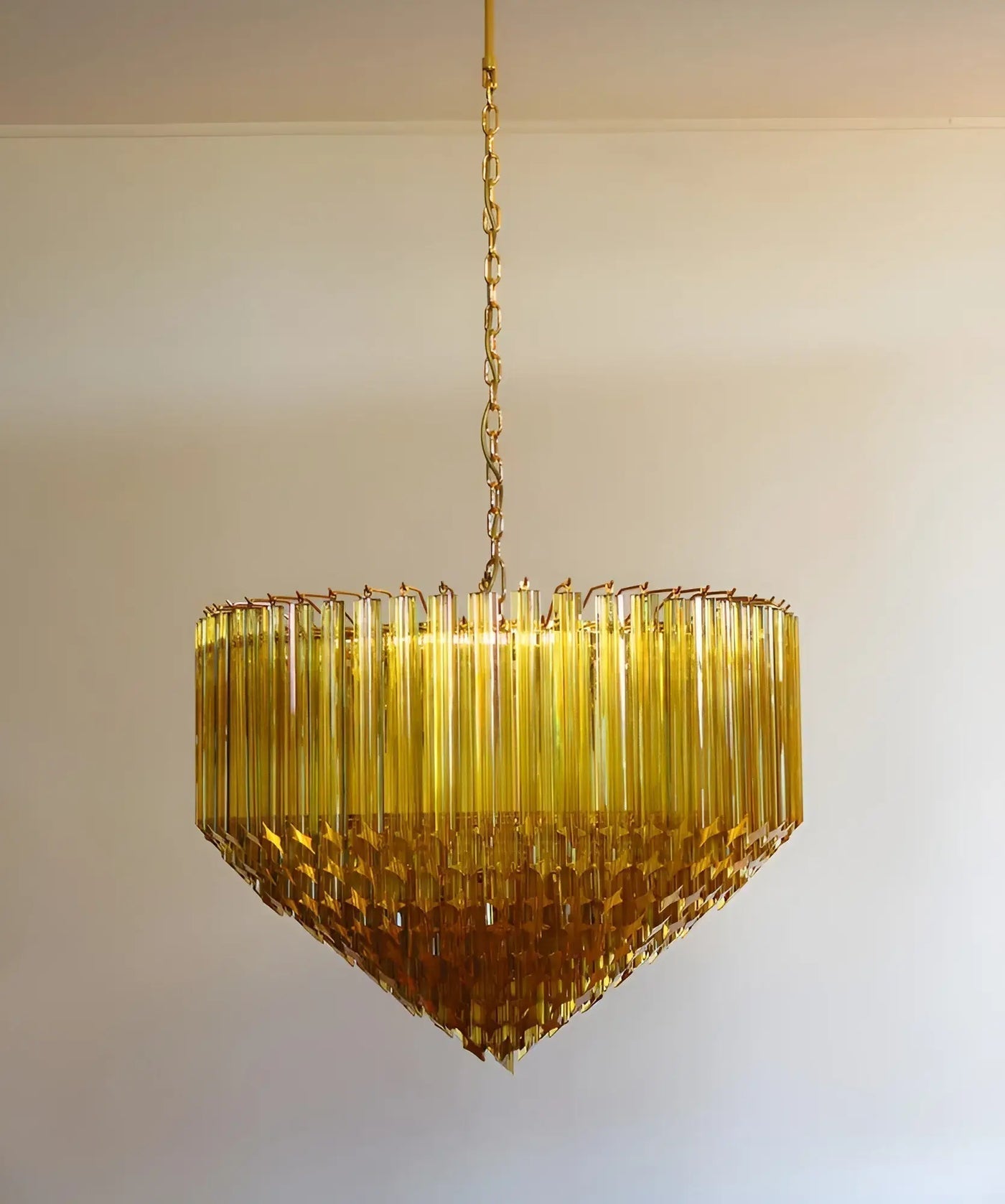 Aurora Chandelier Amber Murano Glass Prism Grand Art - Neutralighting