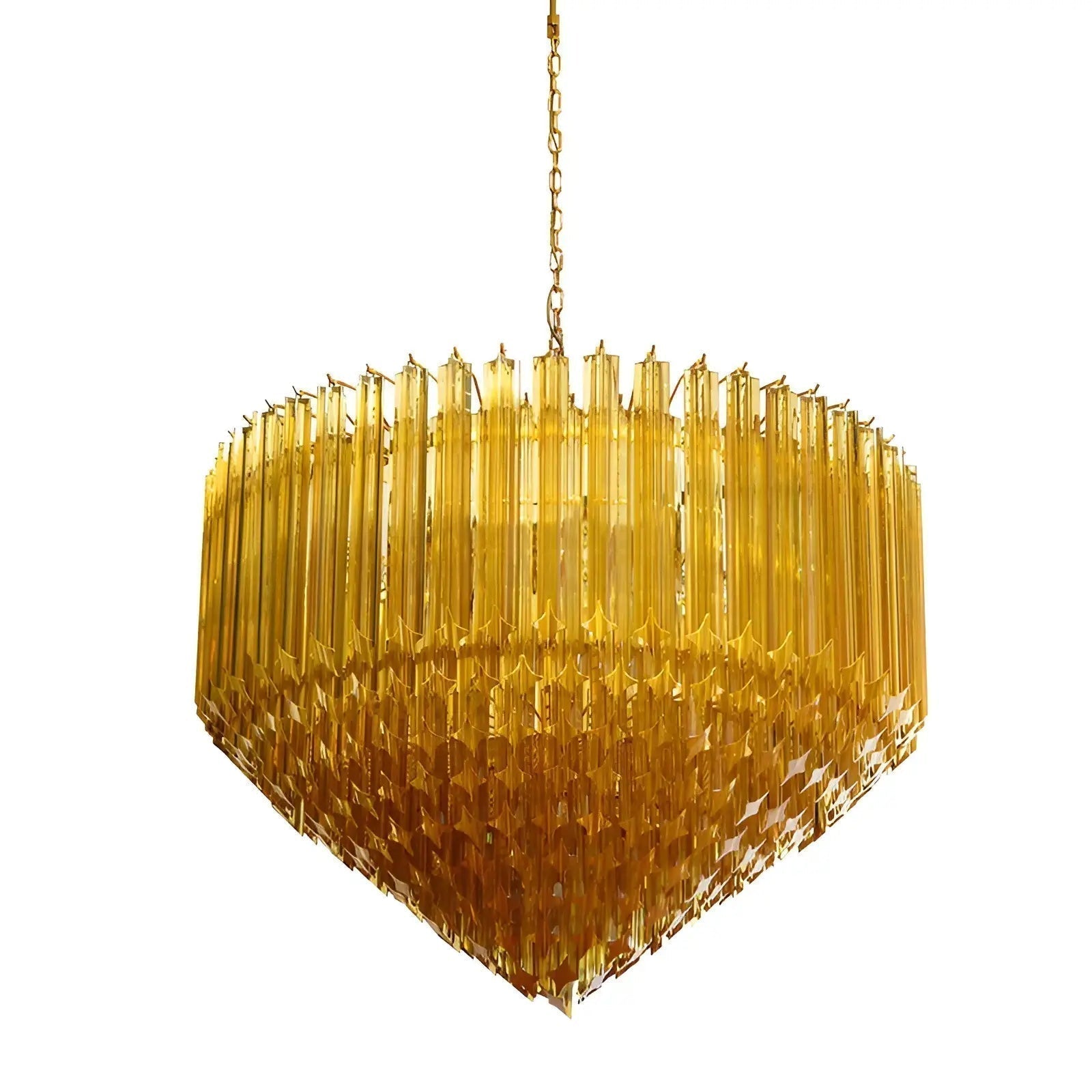 Aurora Chandelier Amber Murano Glass Prism Grand Art - Neutralighting