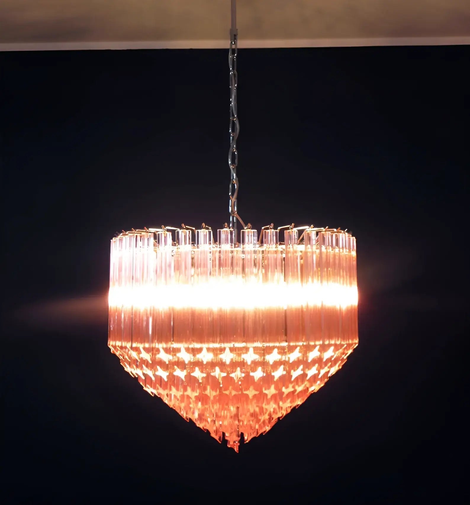 Aurora Chandelier Pink Glass Prisms Geometric - Neutralighting