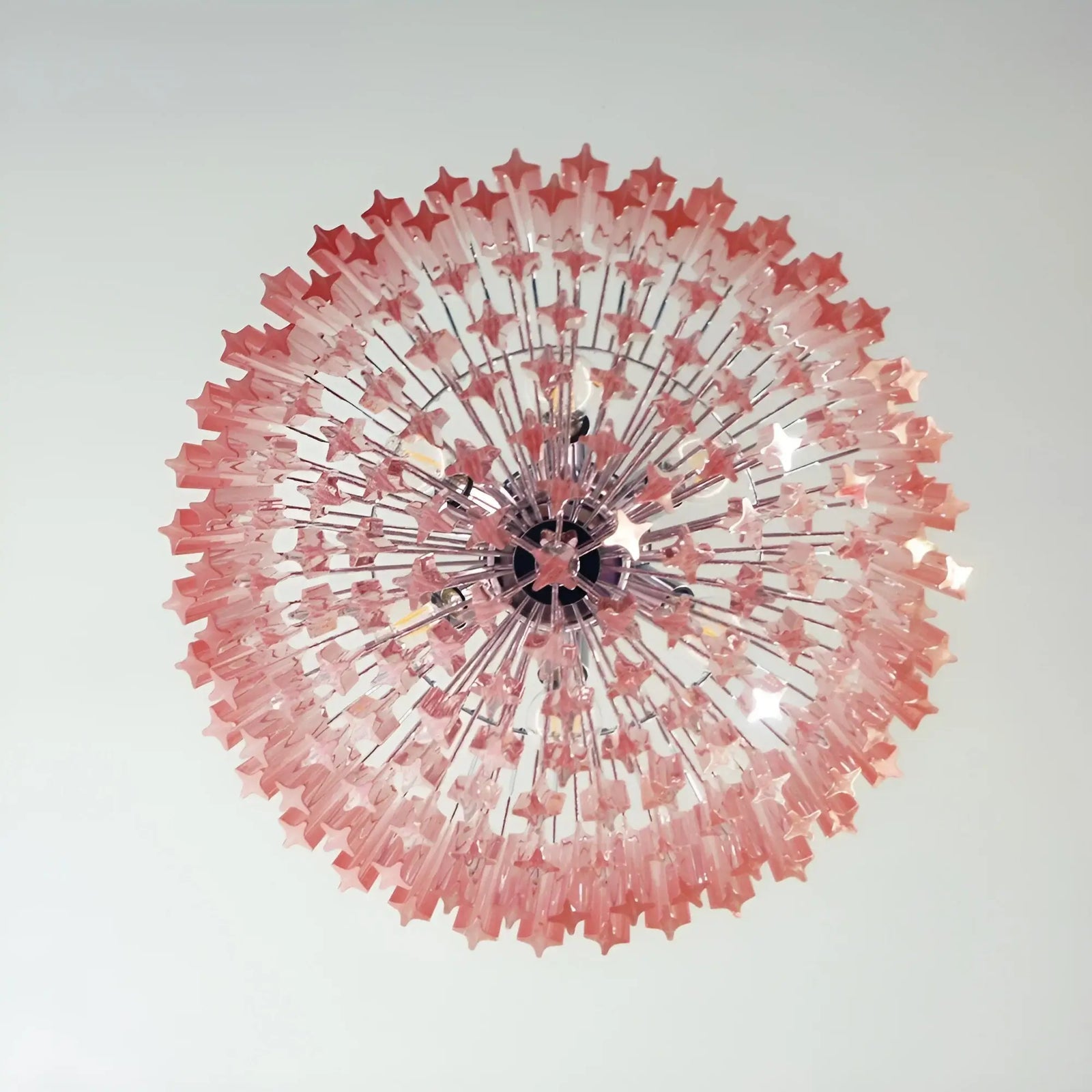 Aurora Chandelier Pink Glass Prisms Geometric - Neutralighting