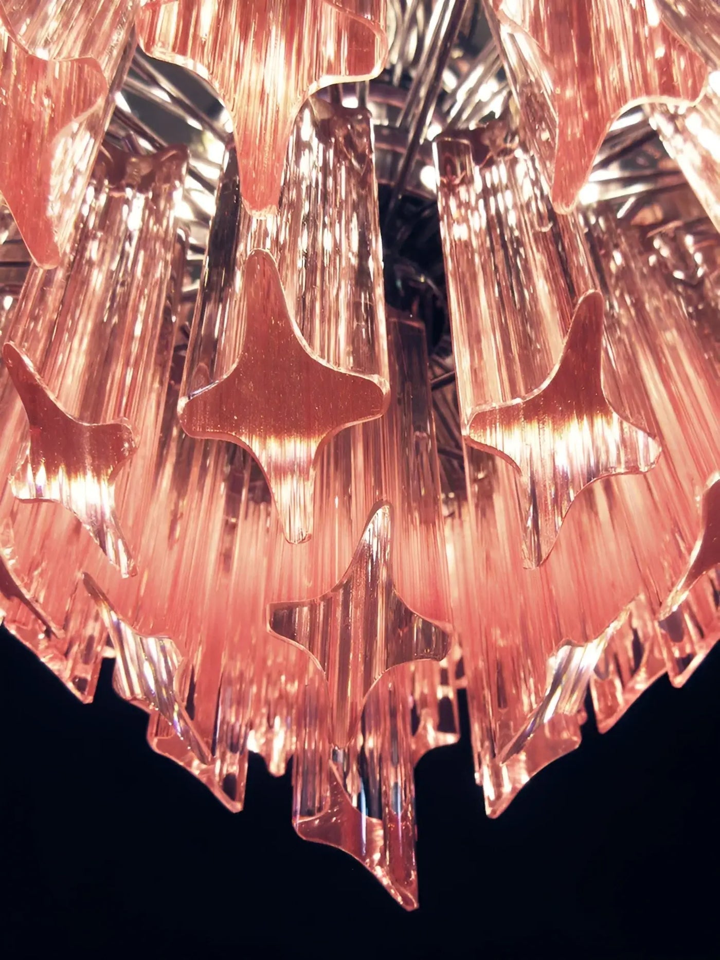 Aurora Chandelier Pink Glass Prisms Geometric - Neutralighting
