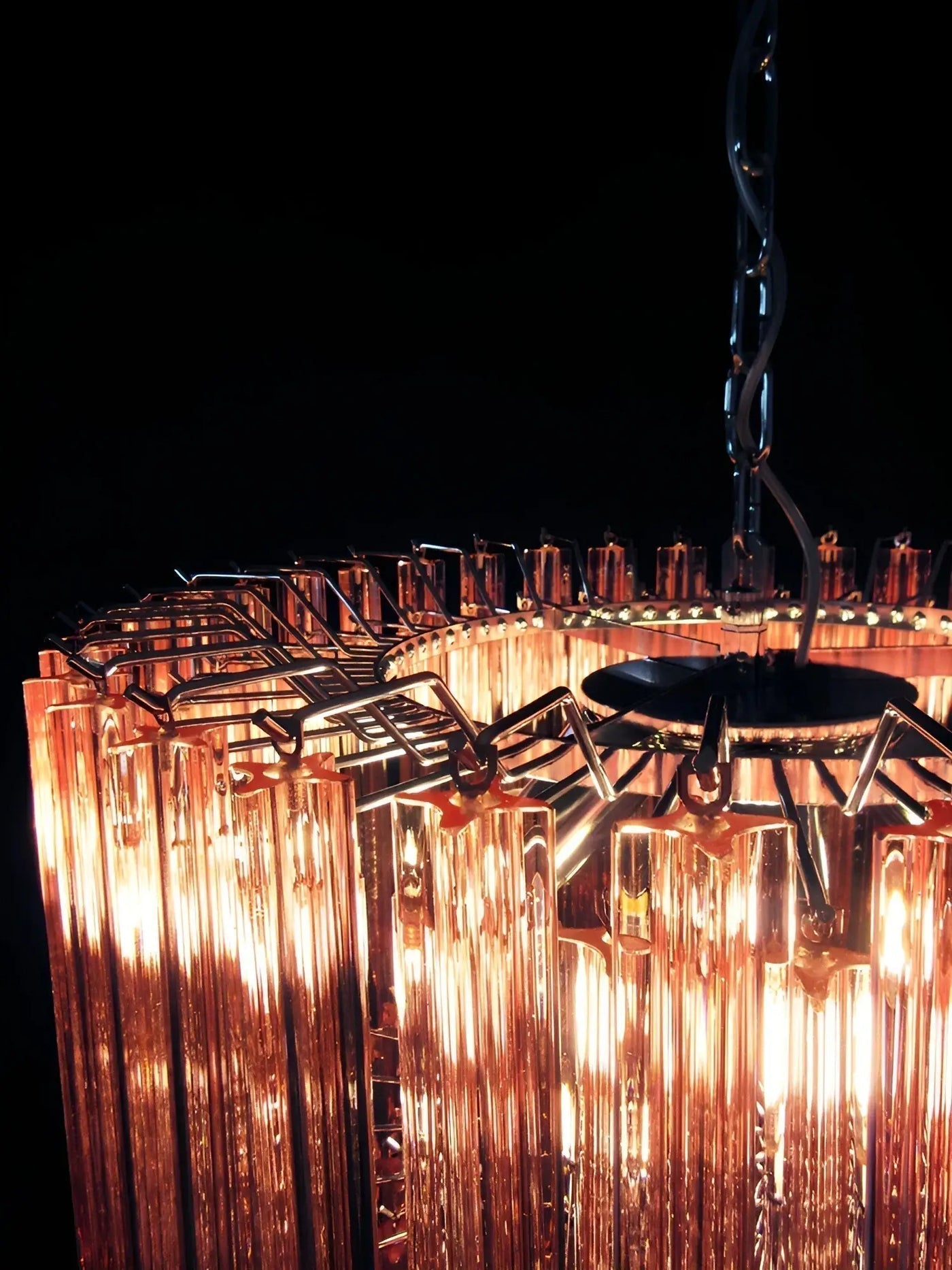 Aurora Chandelier Pink Glass Prisms Geometric - Neutralighting