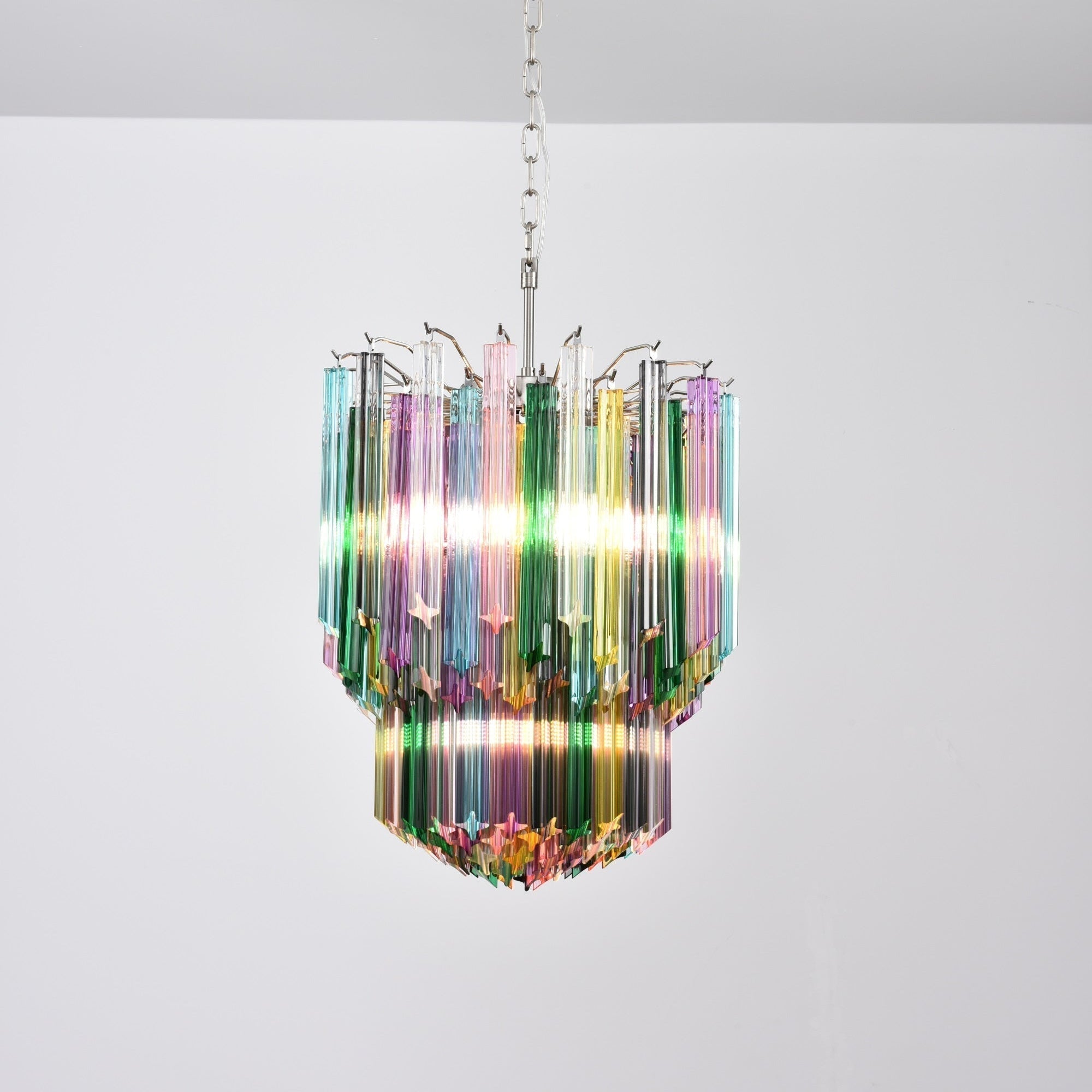 Aurora Chandelier Murano Glass Colorful Prism - Neutralighting