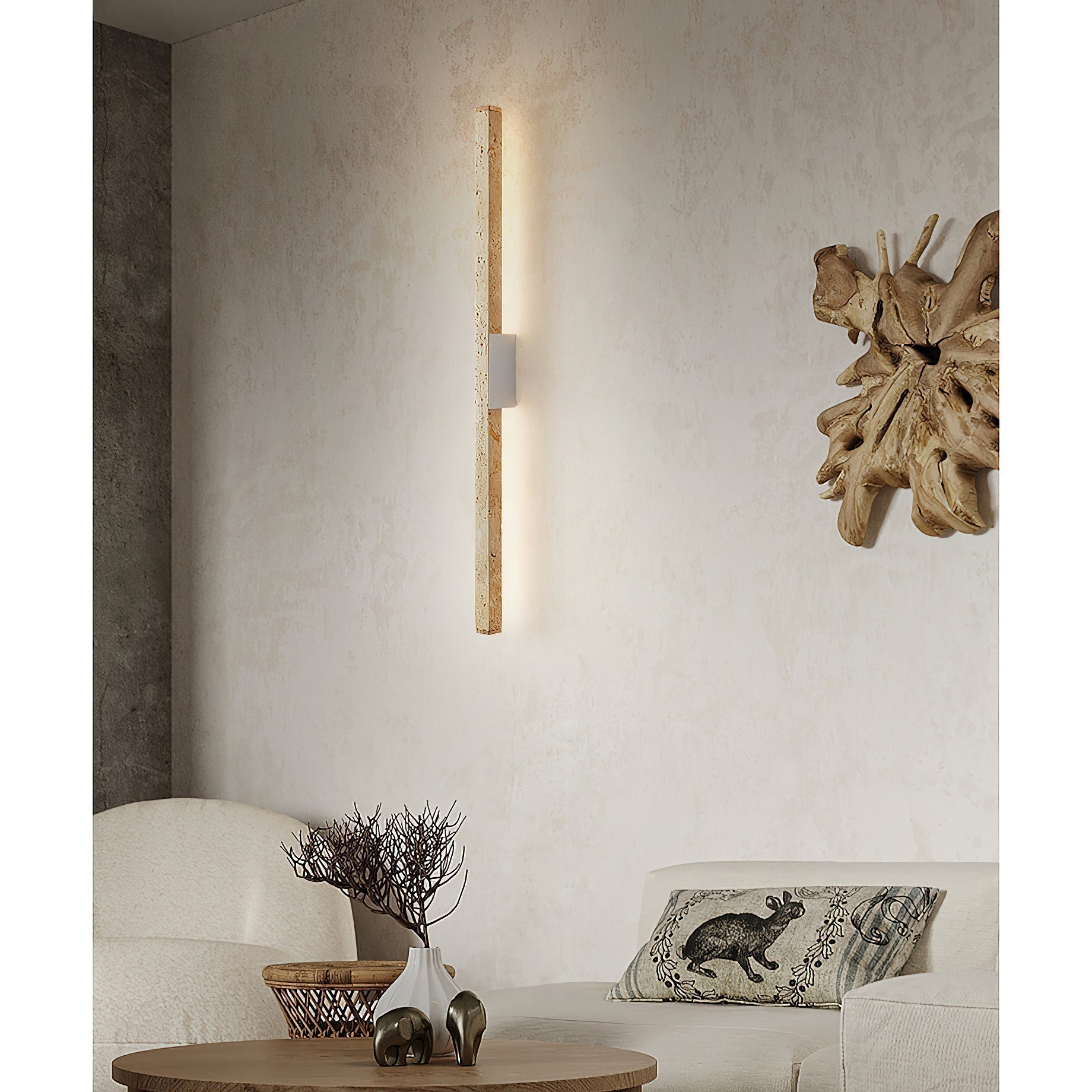 Vivyna Modern Minimalist Travertine Wall Lamp - Letslighting