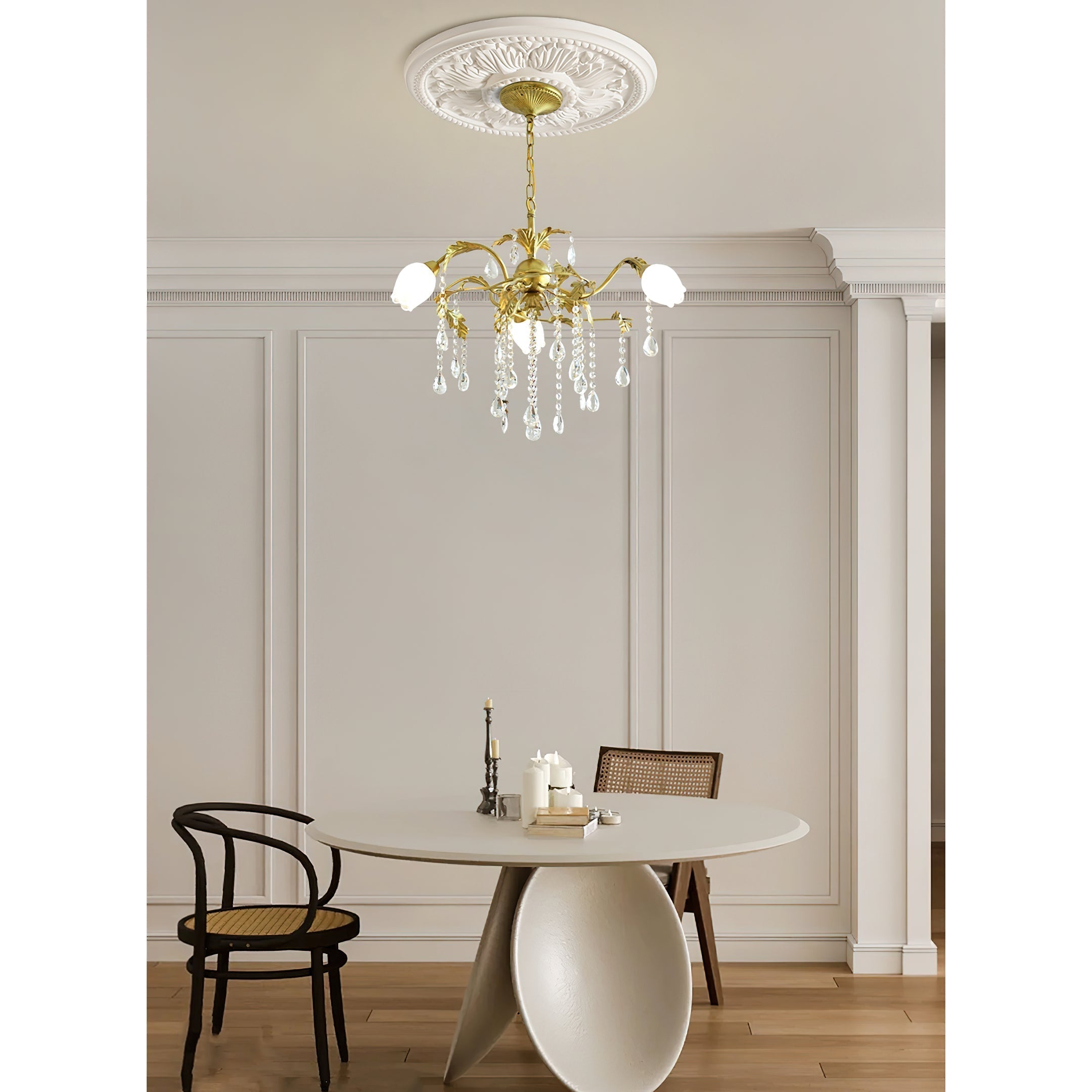 Vasorus Vintage Industrial Brass Crystal Chandelier - Letslighting