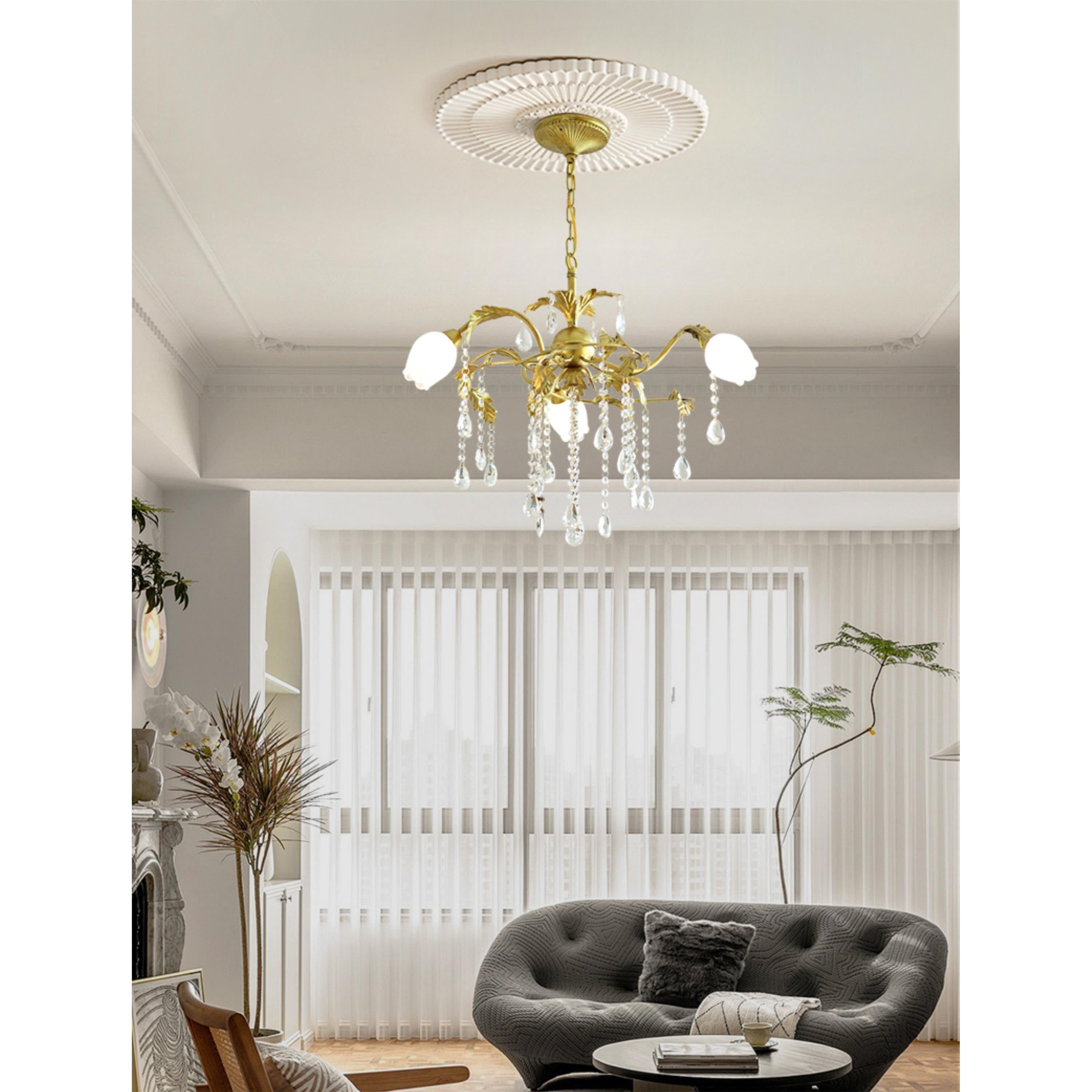 Vasorus Vintage Industrial Brass Crystal Chandelier - Letslighting