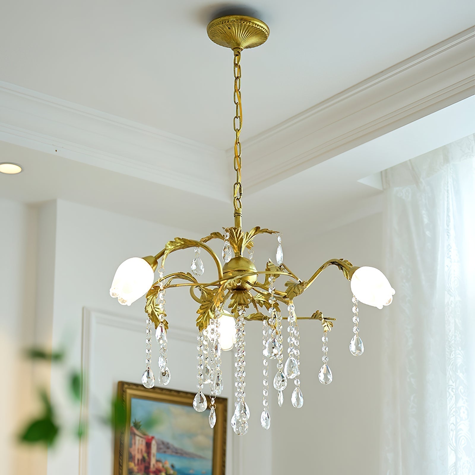 Vasorus Vintage Industrial Brass Crystal Chandelier - Letslighting