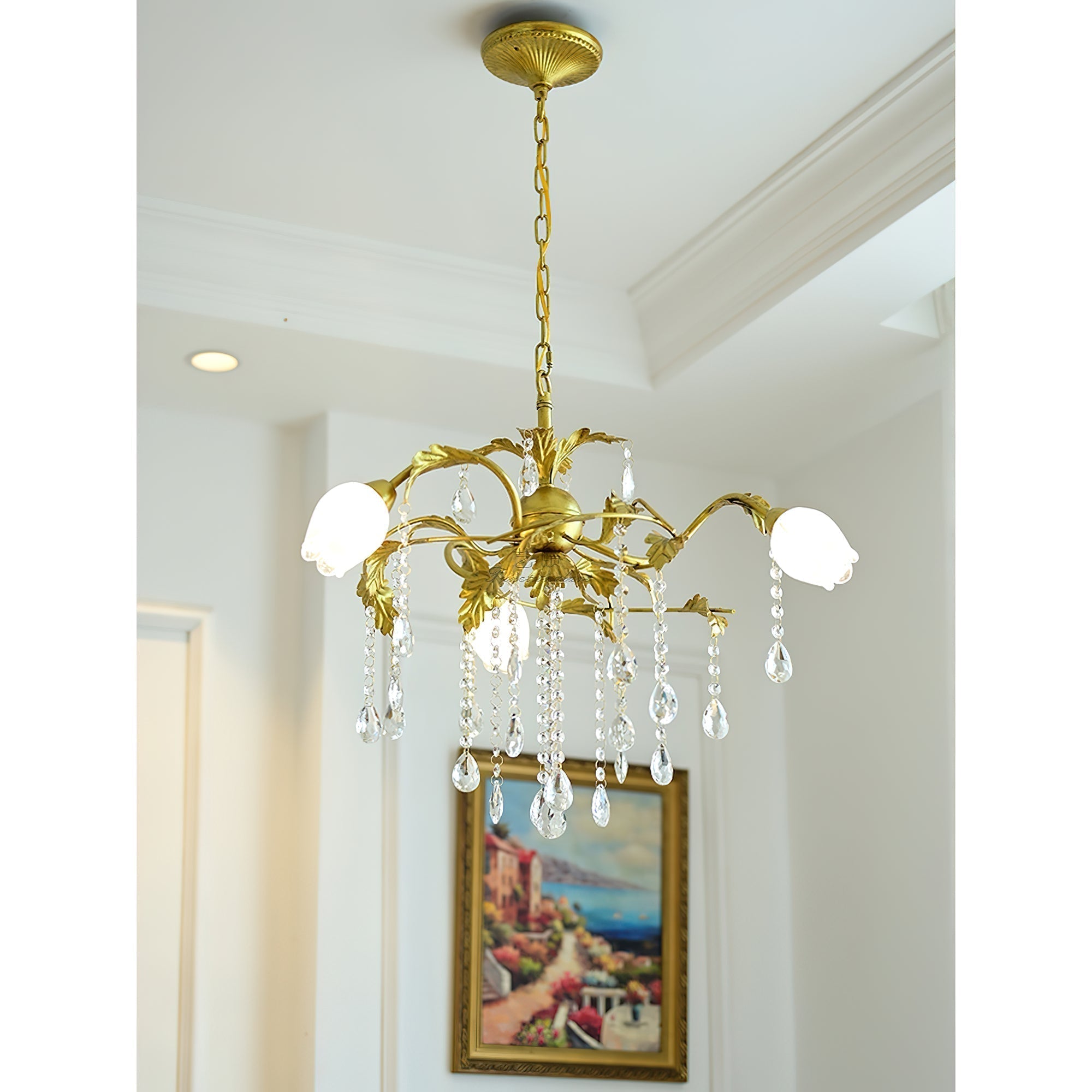 Vasorus Vintage Industrial Brass Crystal Chandelier - Letslighting