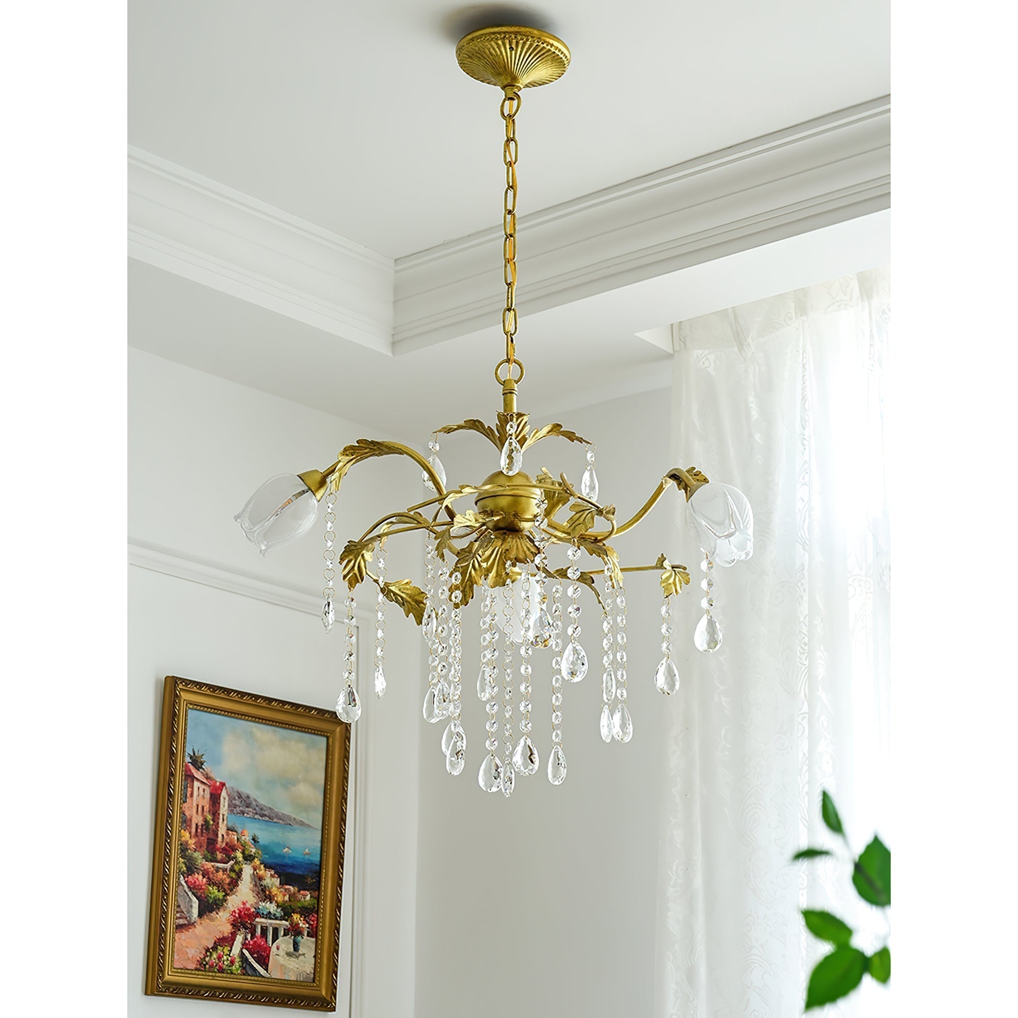 Vasorus Vintage Industrial Brass Crystal Chandelier - Letslighting