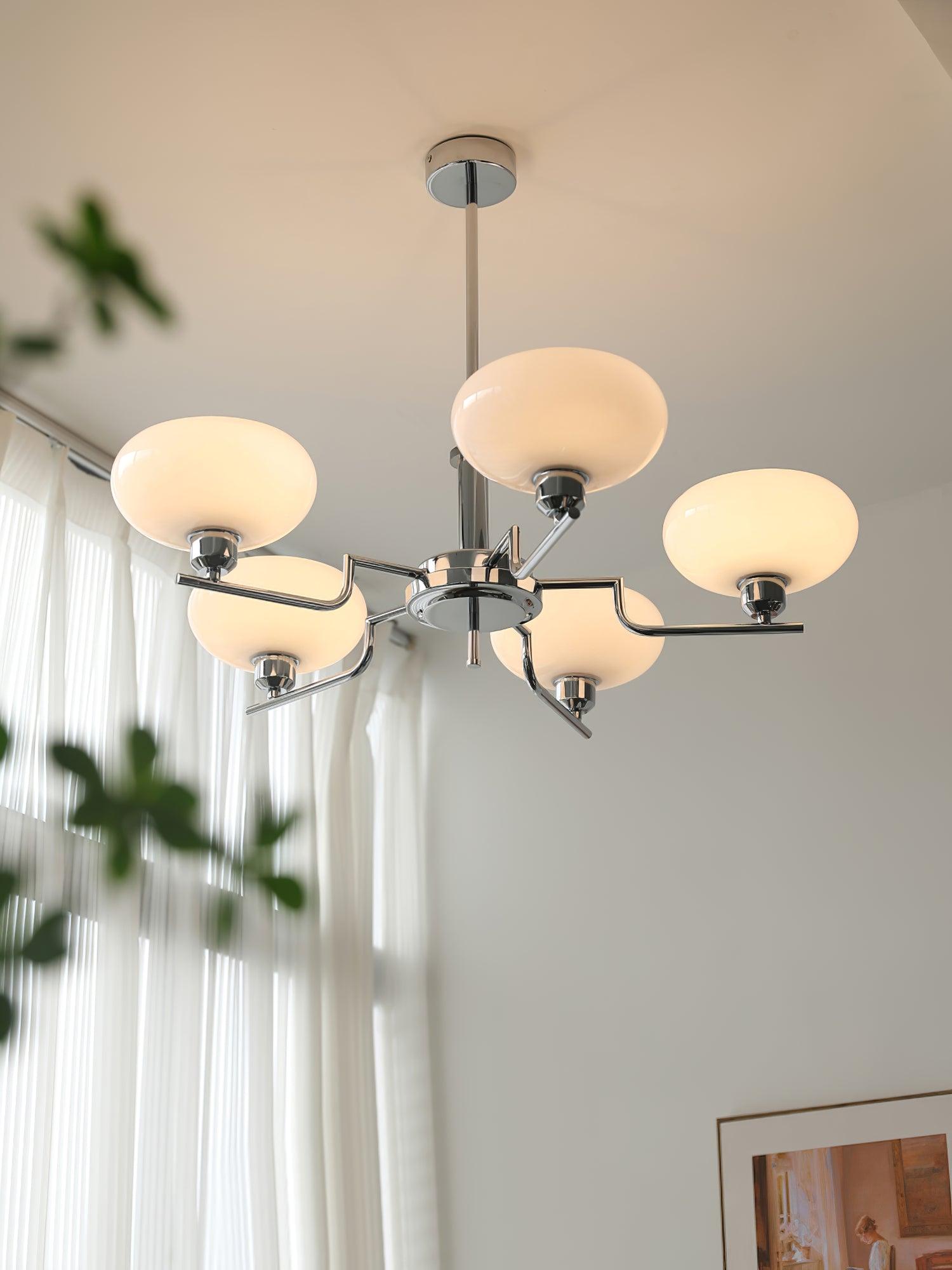 Lustra Glaskugel Pendelleuchte Messingrahmen-Letslighting