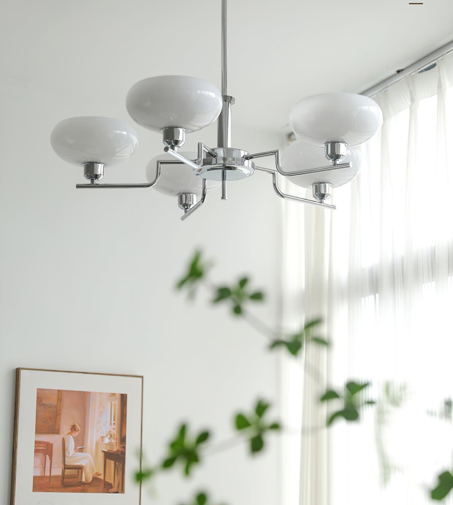 Lustra Glaskugel Pendelleuchte Messingrahmen-Letslighting