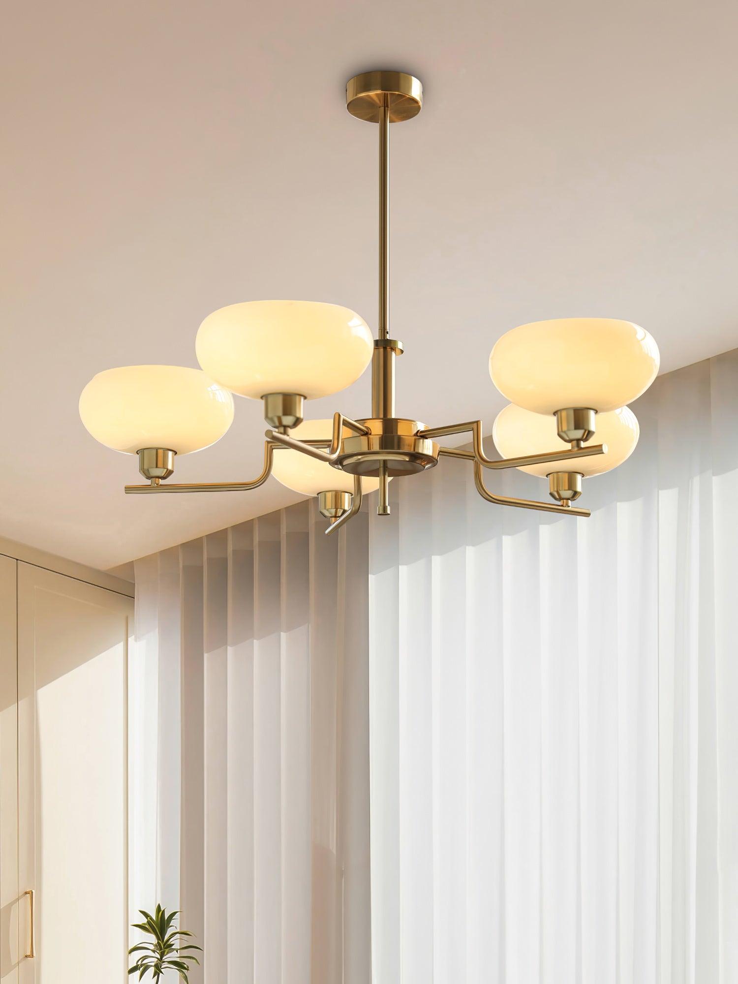 Lustra Glaskugel Pendelleuchte Messingrahmen-Letslighting