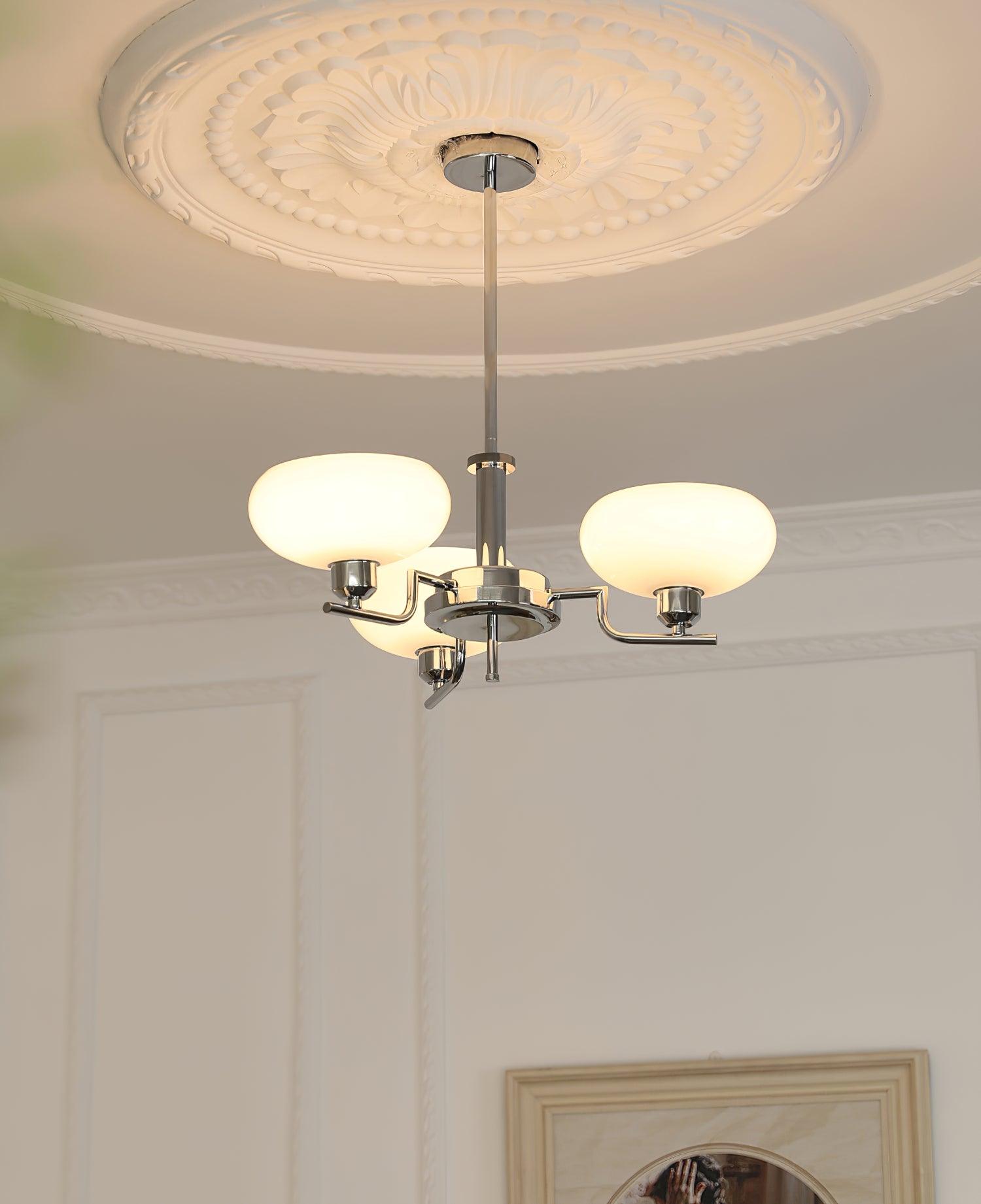 Lustra Glaskugel Pendelleuchte Messingrahmen-Letslighting