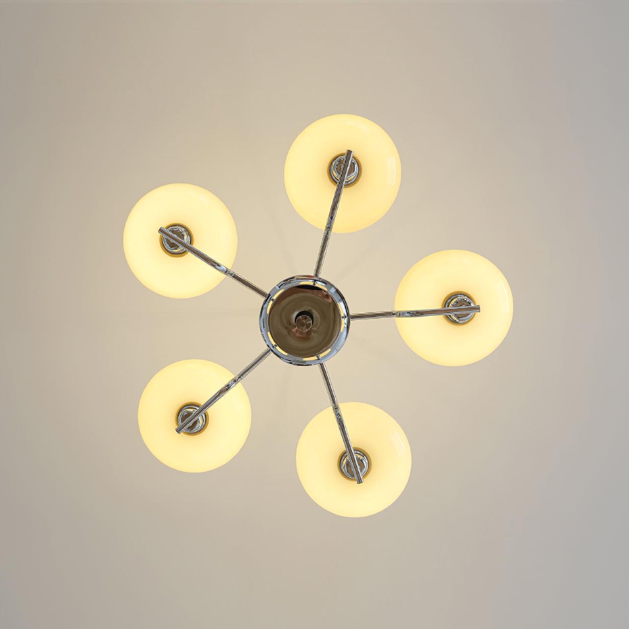 Lustra Glaskugel Pendelleuchte Messingrahmen-Letslighting