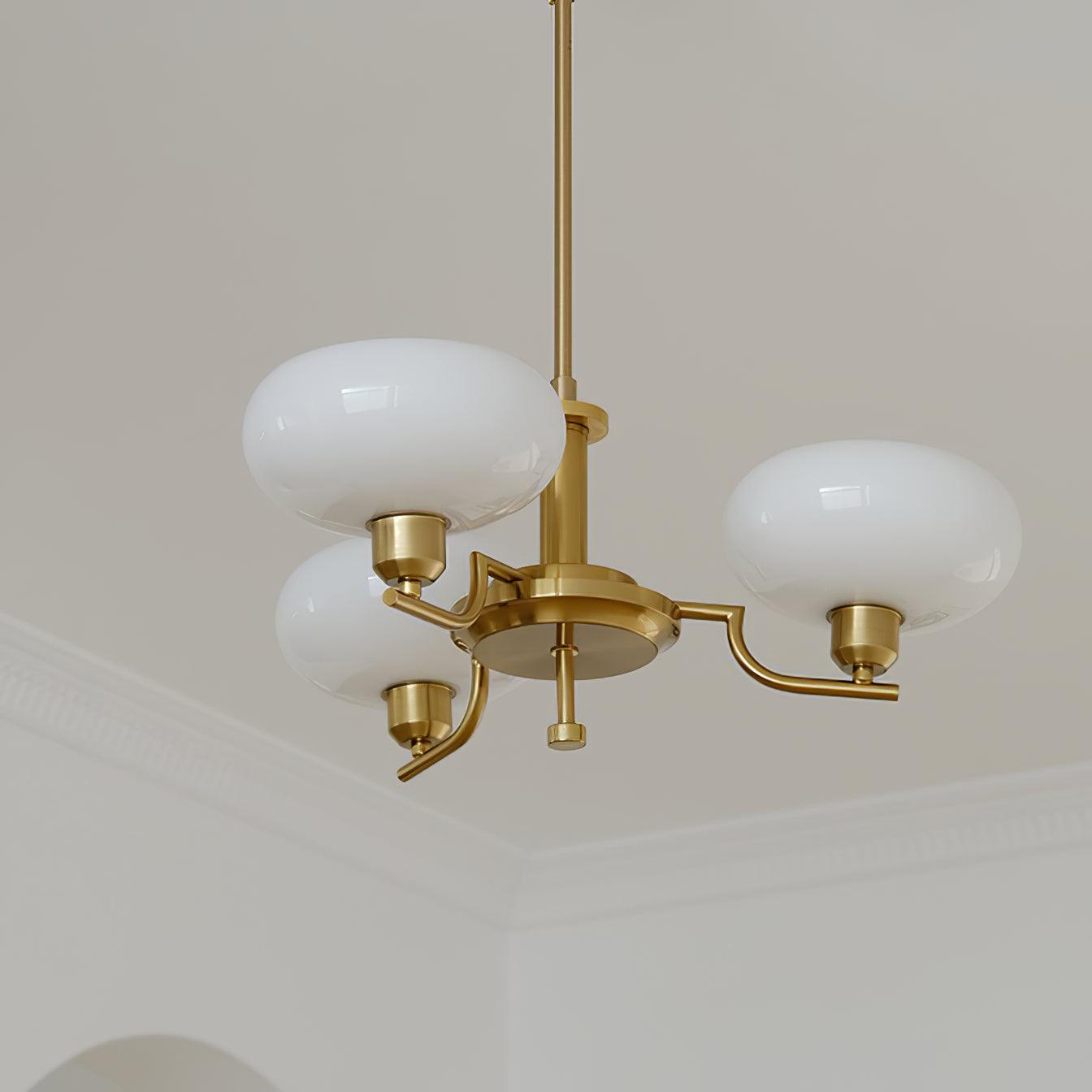 Lustra Glaskugel Pendelleuchte Messingrahmen-Letslighting