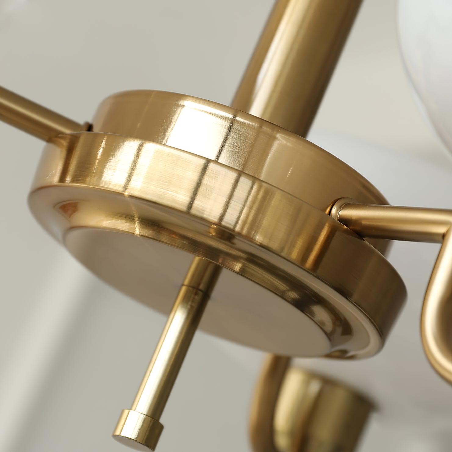 Lustra Glaskugel Pendelleuchte Messingrahmen-Letslighting