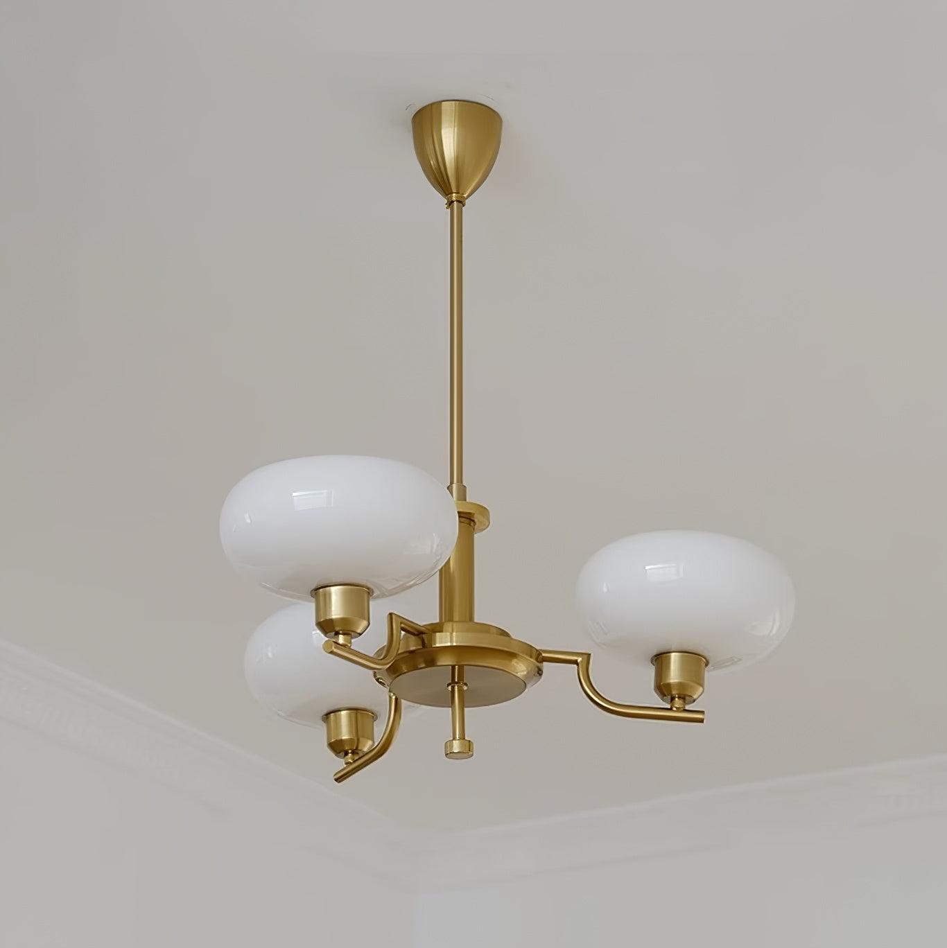 Lustra Glaskugel Pendelleuchte Messingrahmen-Letslighting