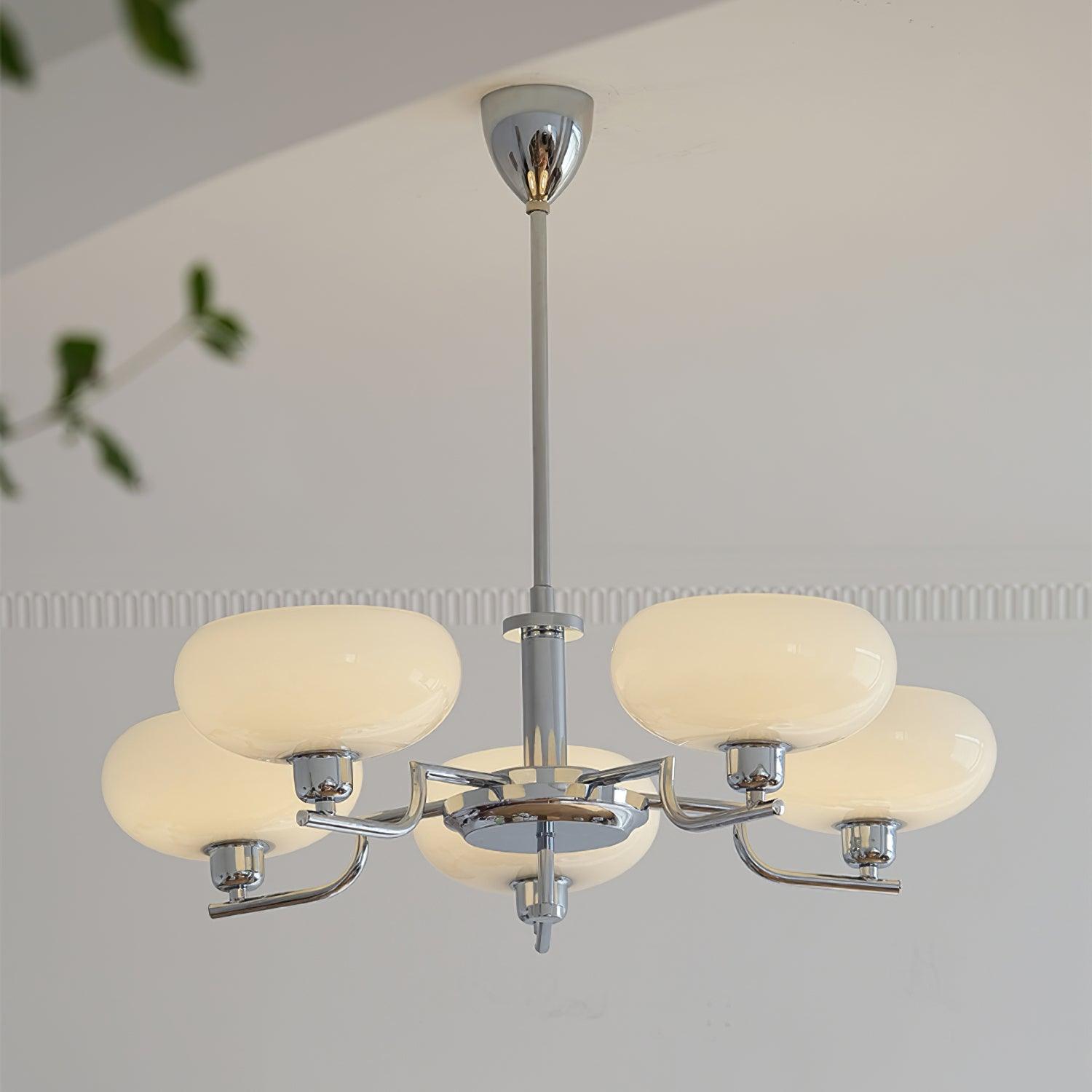 Lustra Glaskugel Pendelleuchte Messingrahmen-Letslighting