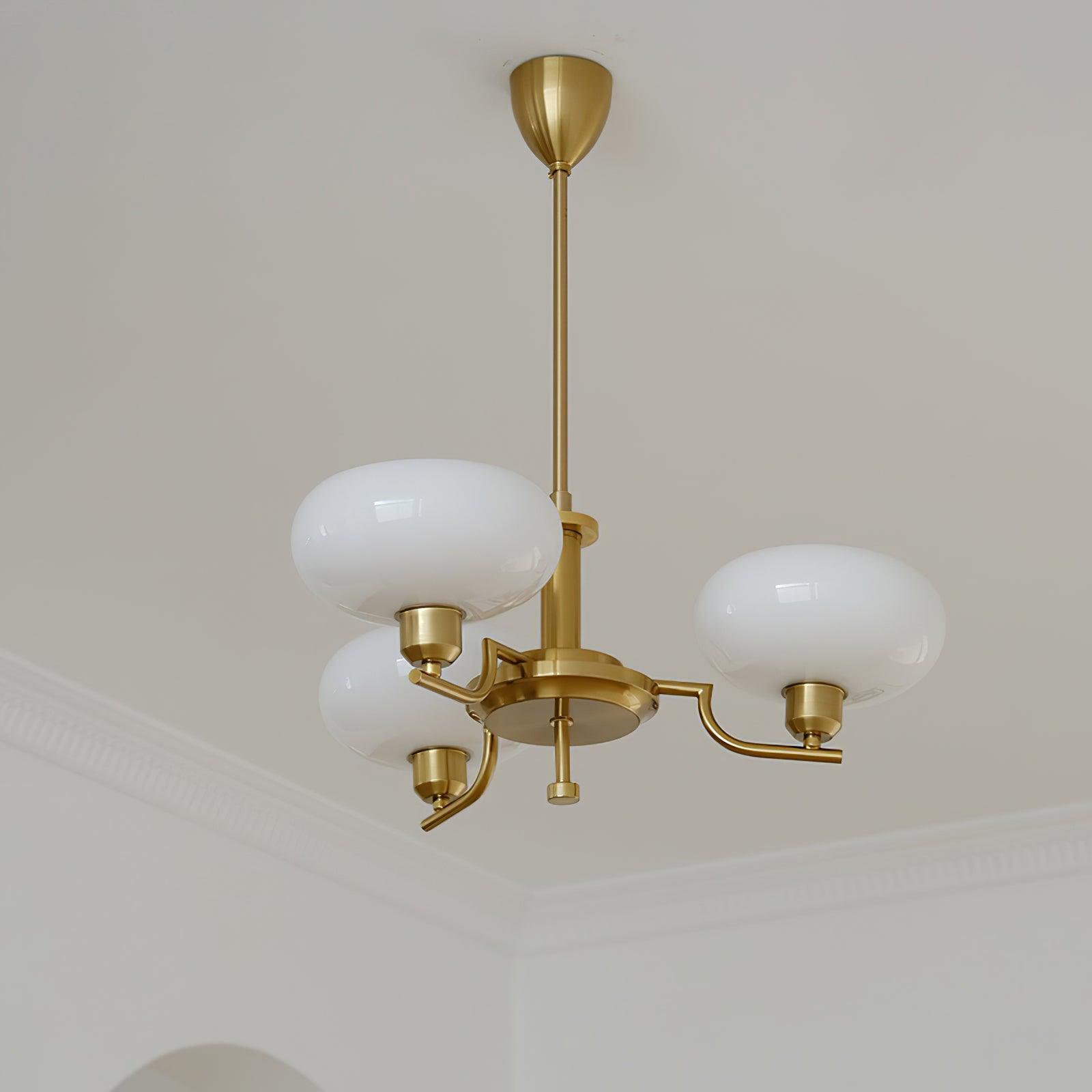 Lustra Glaskugel Pendelleuchte Messingrahmen-Letslighting