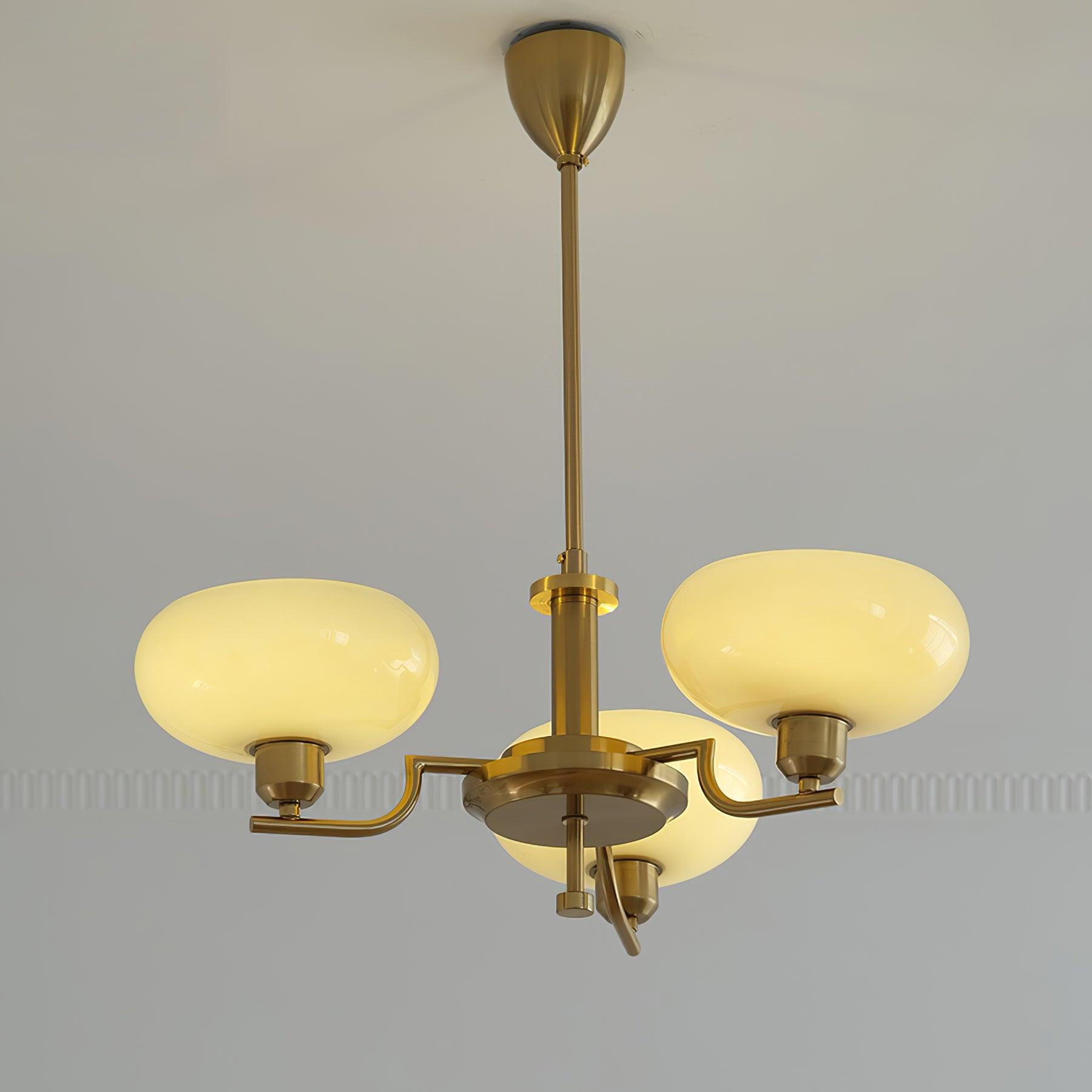Lustra Glaskugel Pendelleuchte Messingrahmen-Letslighting