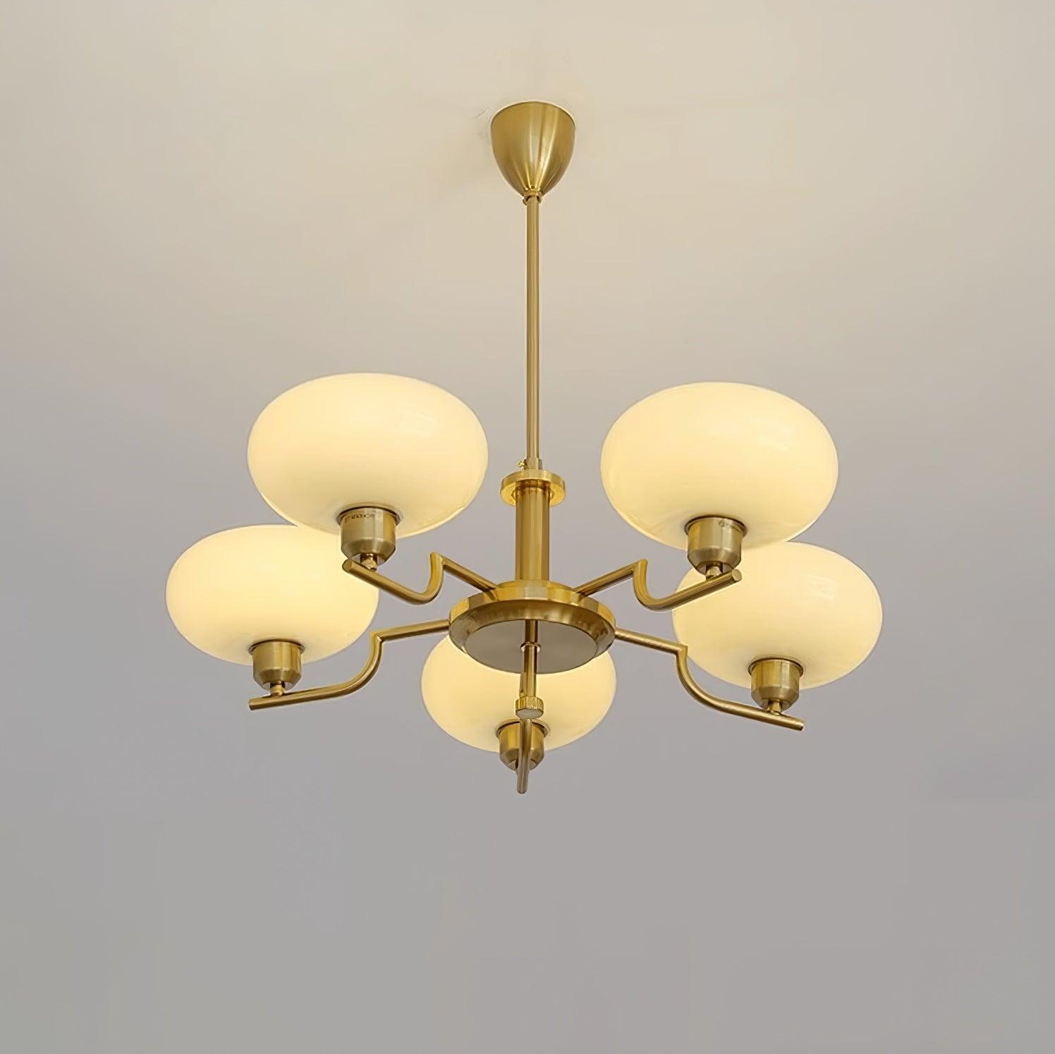 Lustra Glaskugel Pendelleuchte Messingrahmen-Letslighting