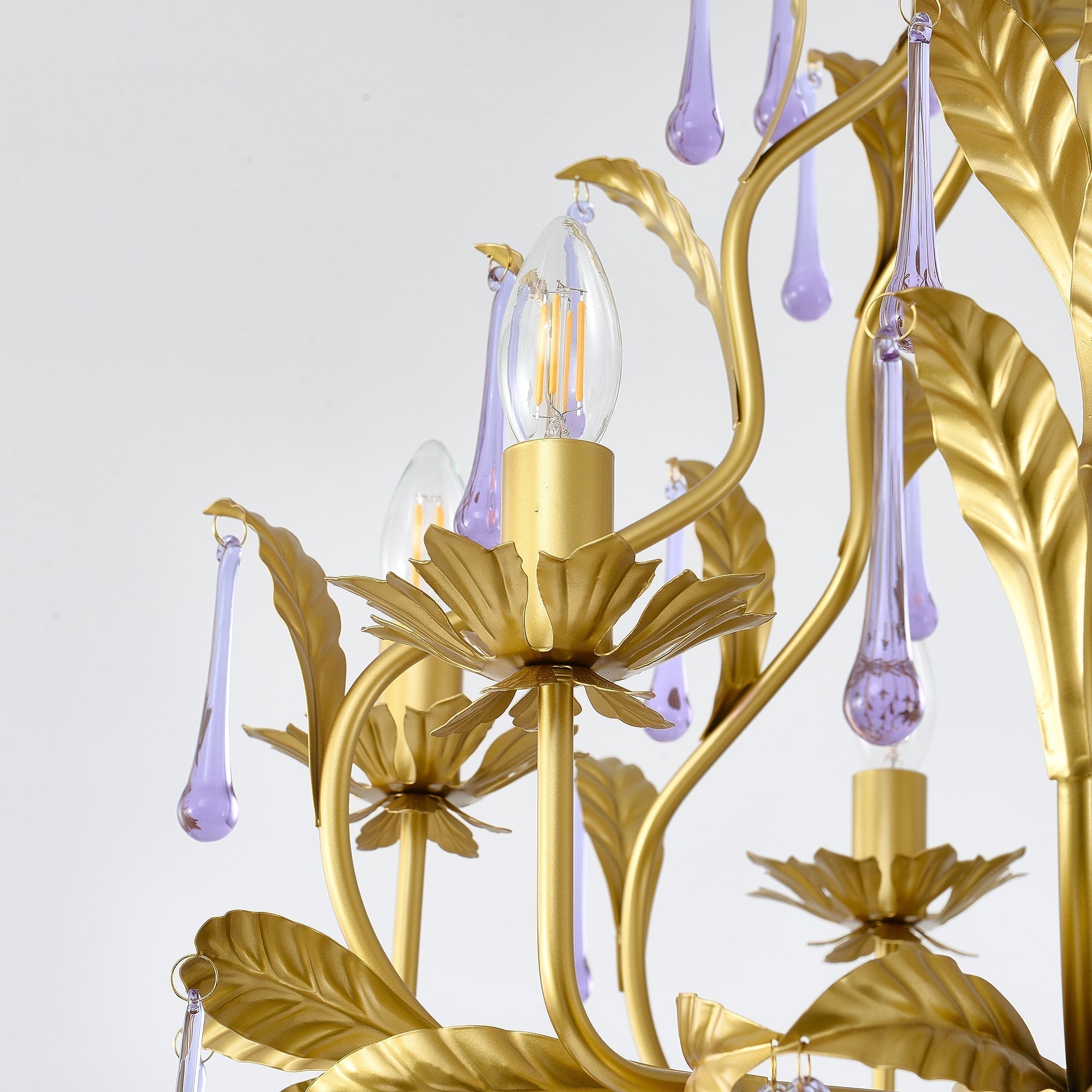 Ilvenel Postmoderner Luxus-Kronleuchter aus Violettem Glas-Letslighting