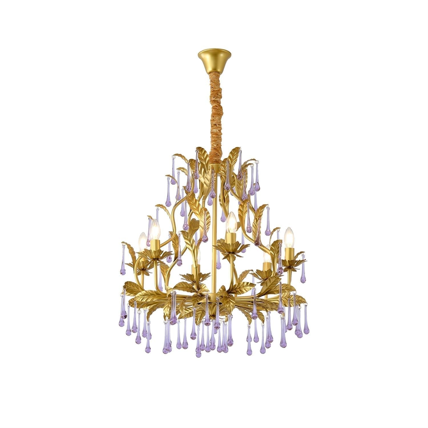 Ilvenel Postmoderner Luxus-Kronleuchter aus Violettem Glas-Letslighting