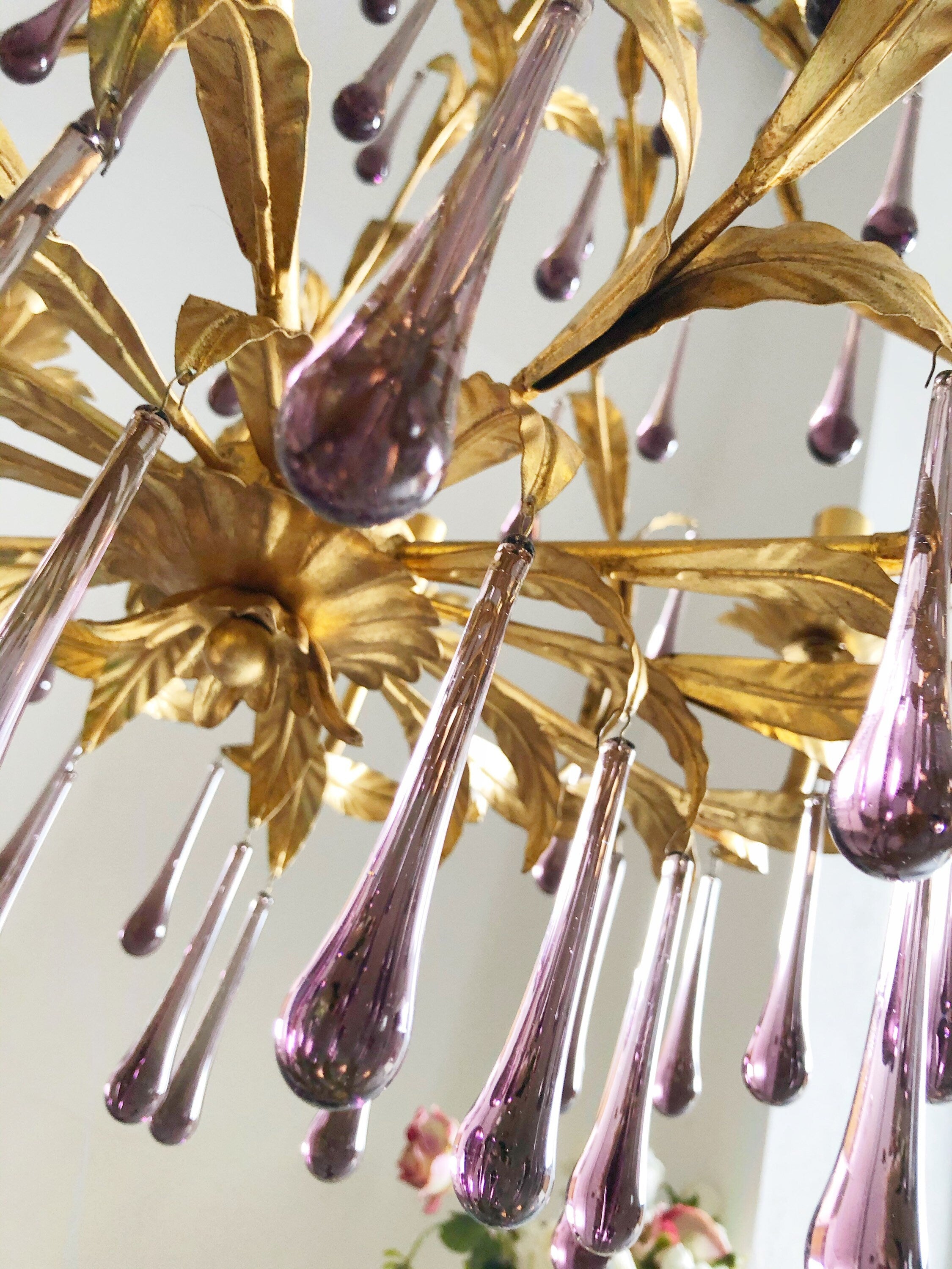 Ilvenel Postmoderner Luxus-Kronleuchter aus Violettem Glas-Letslighting