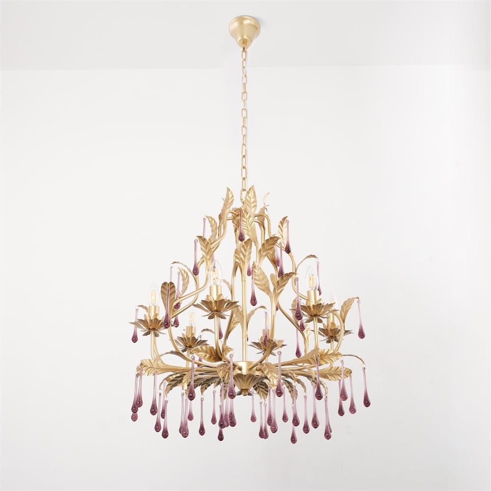 Ilvenel Postmoderner Luxus-Kronleuchter aus Violettem Glas-Letslighting