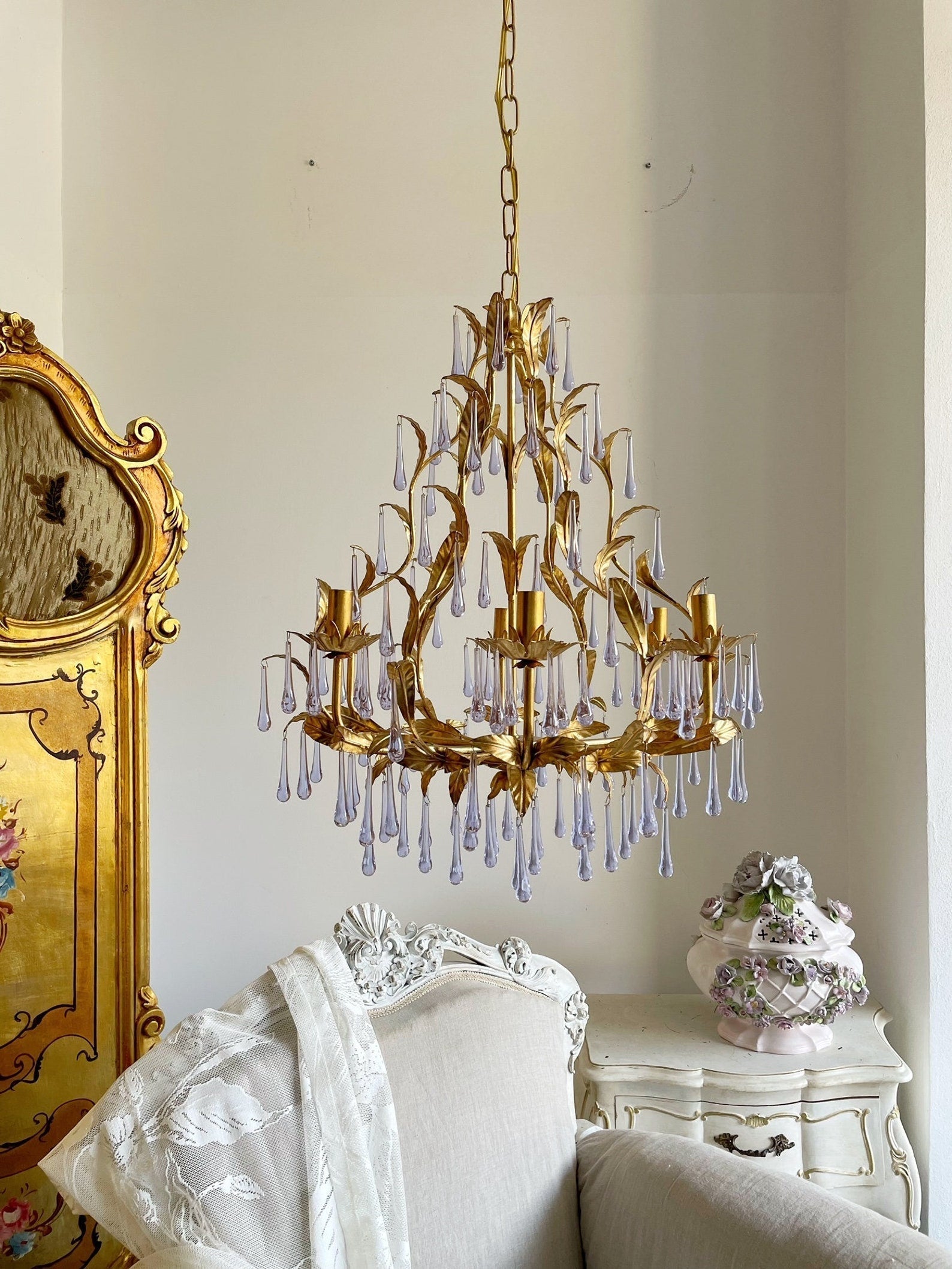 Ilvenel Postmoderner Luxus-Kronleuchter aus Violettem Glas-Letslighting