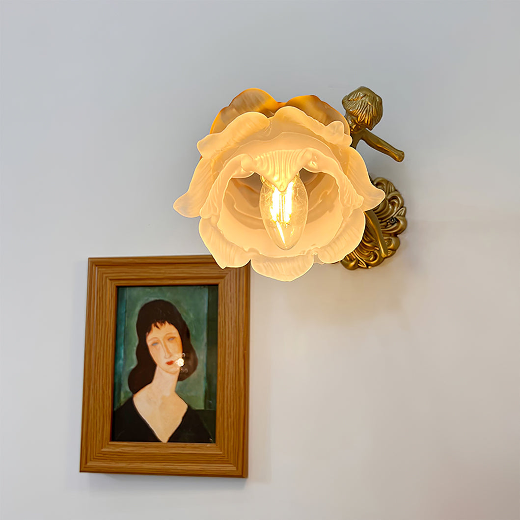 Arque Glas-Rosen-Wandleuchte