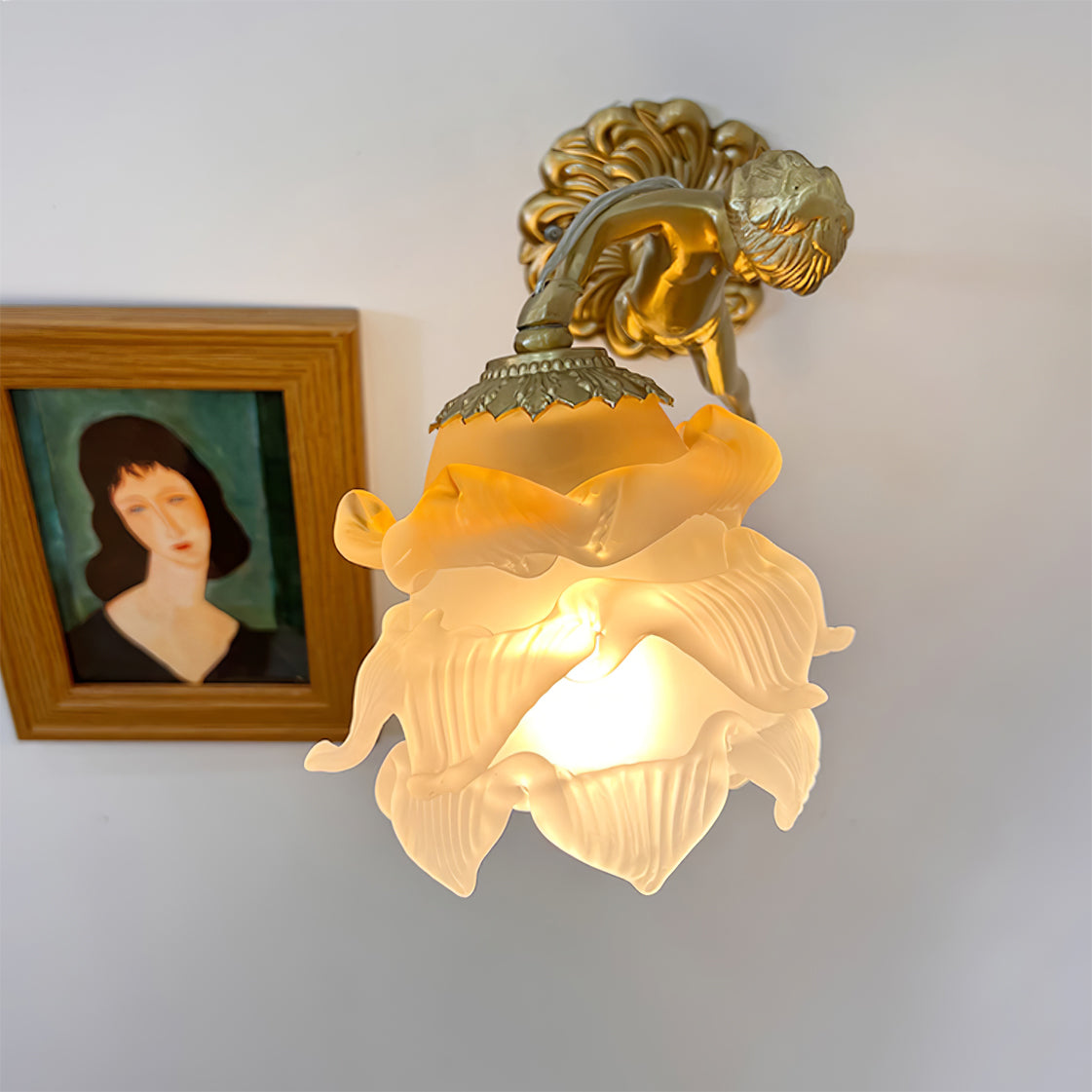 Arque Glas-Rosen-Wandleuchte