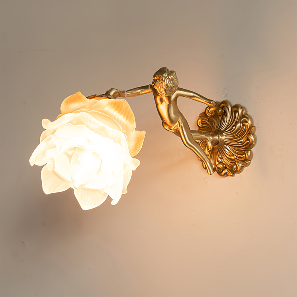 Arque Glas-Rosen-Wandleuchte