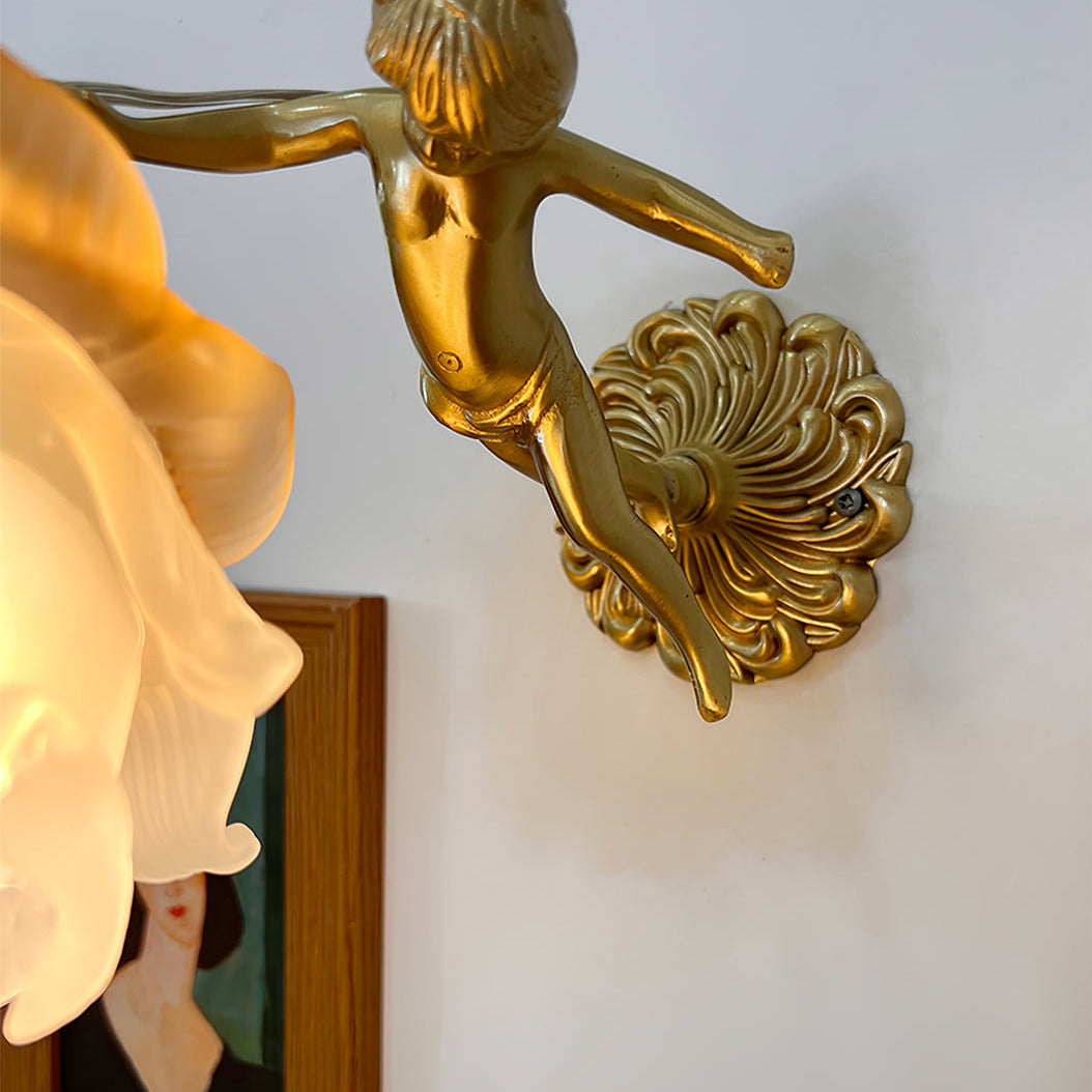 Arque Glas-Rosen-Wandleuchte
