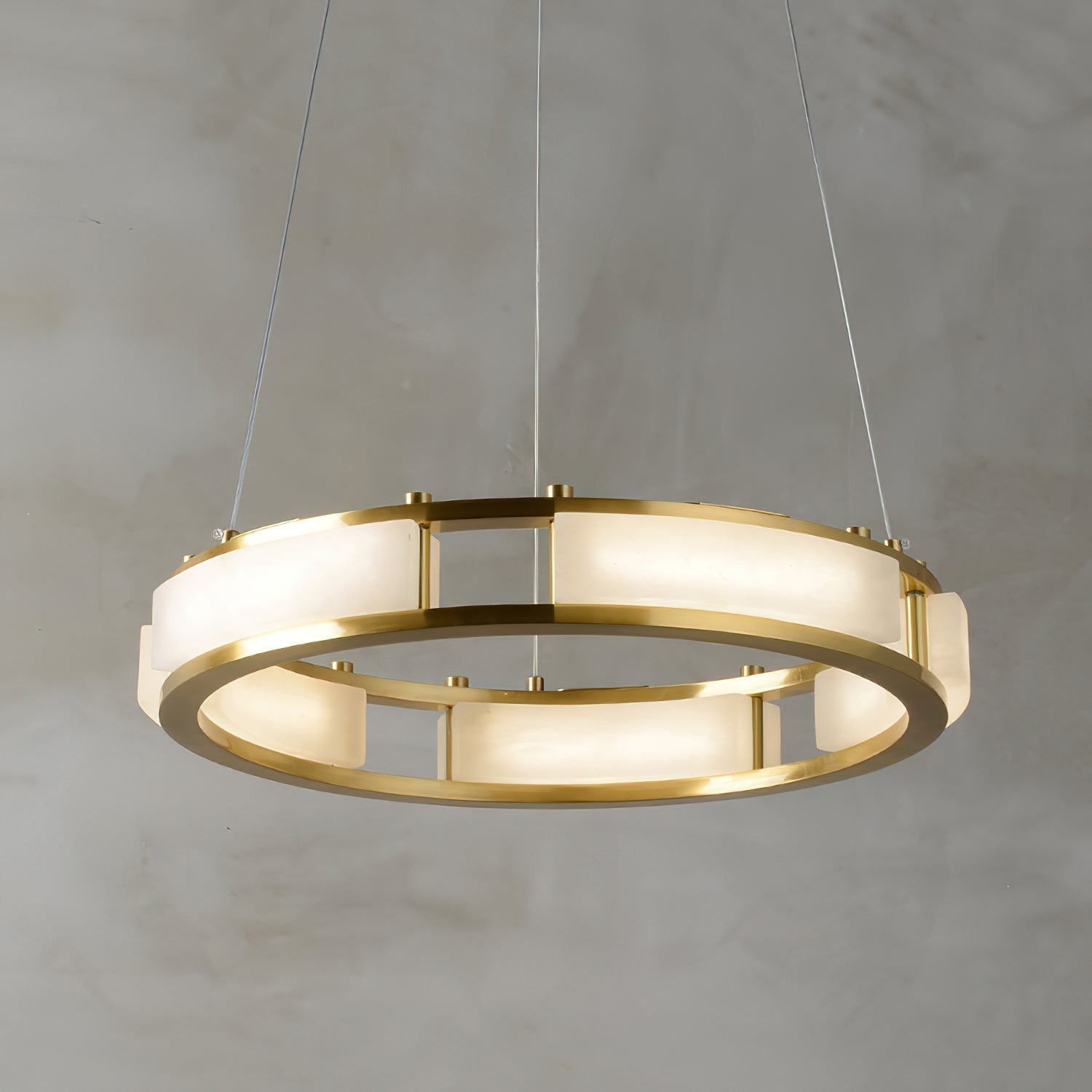 Cuzora Modern Minimalist Brass Alabaster Chandelier - Letslighting