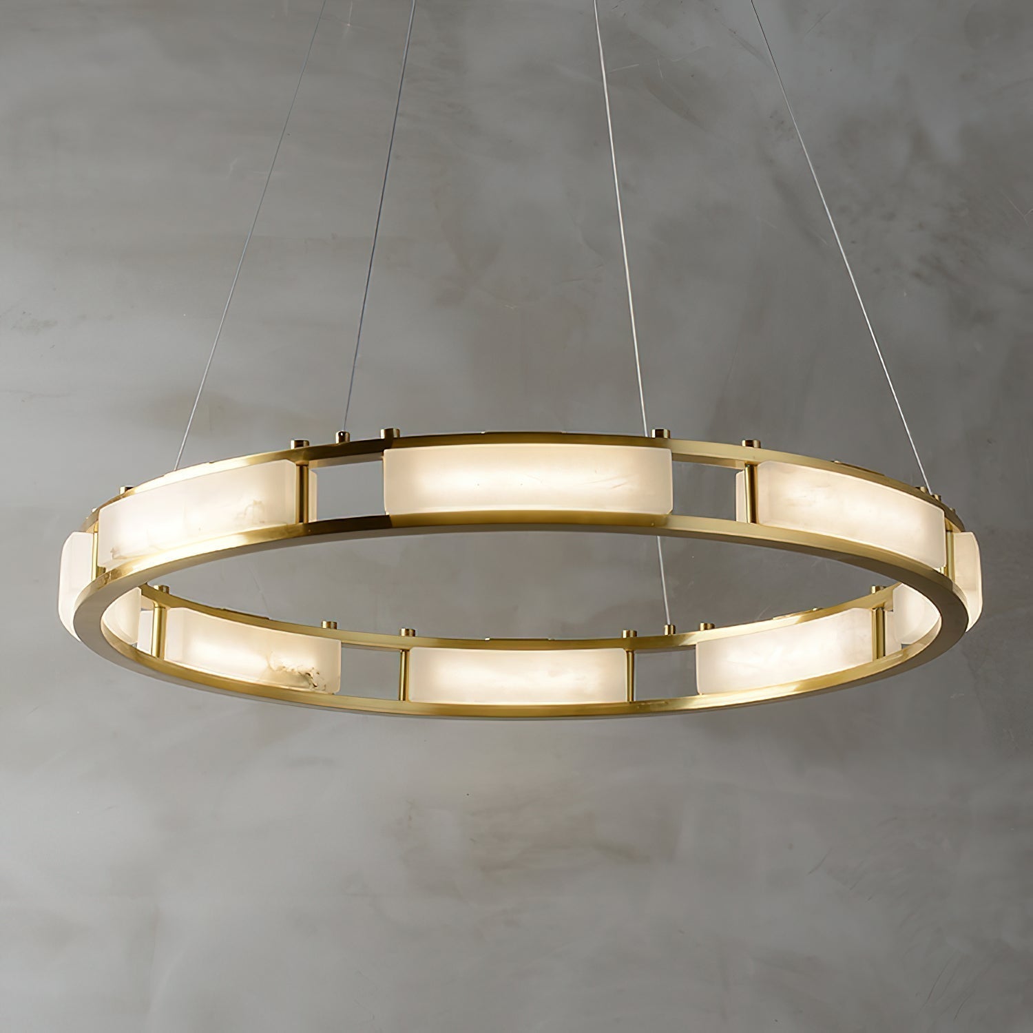 Cuzora Modern Minimalist Brass Alabaster Chandelier - Letslighting