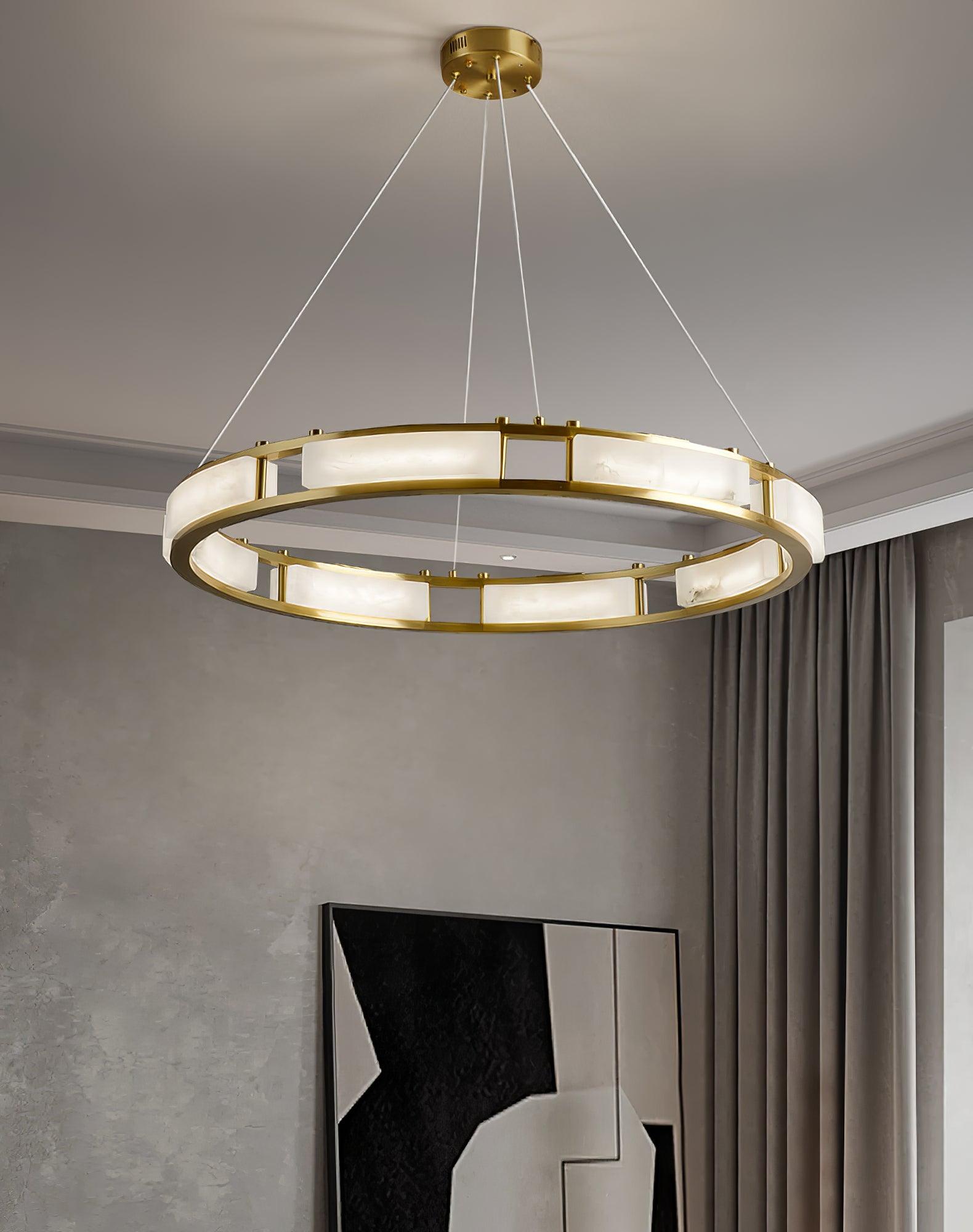 Symiria Luxury Alabaster Ring Pendant Light - Neutralighting