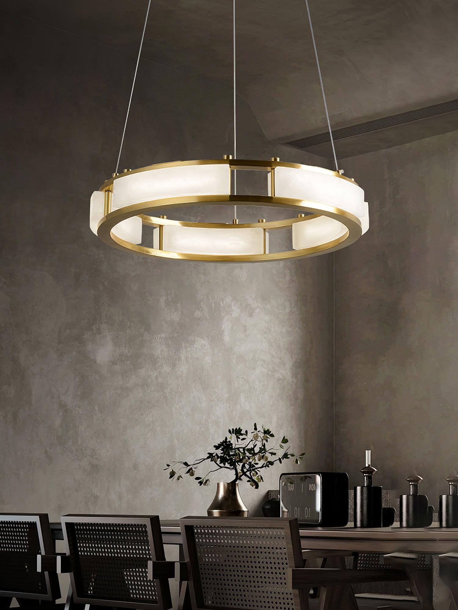 Symiria Luxury Alabaster Ring Pendant Light - Neutralighting
