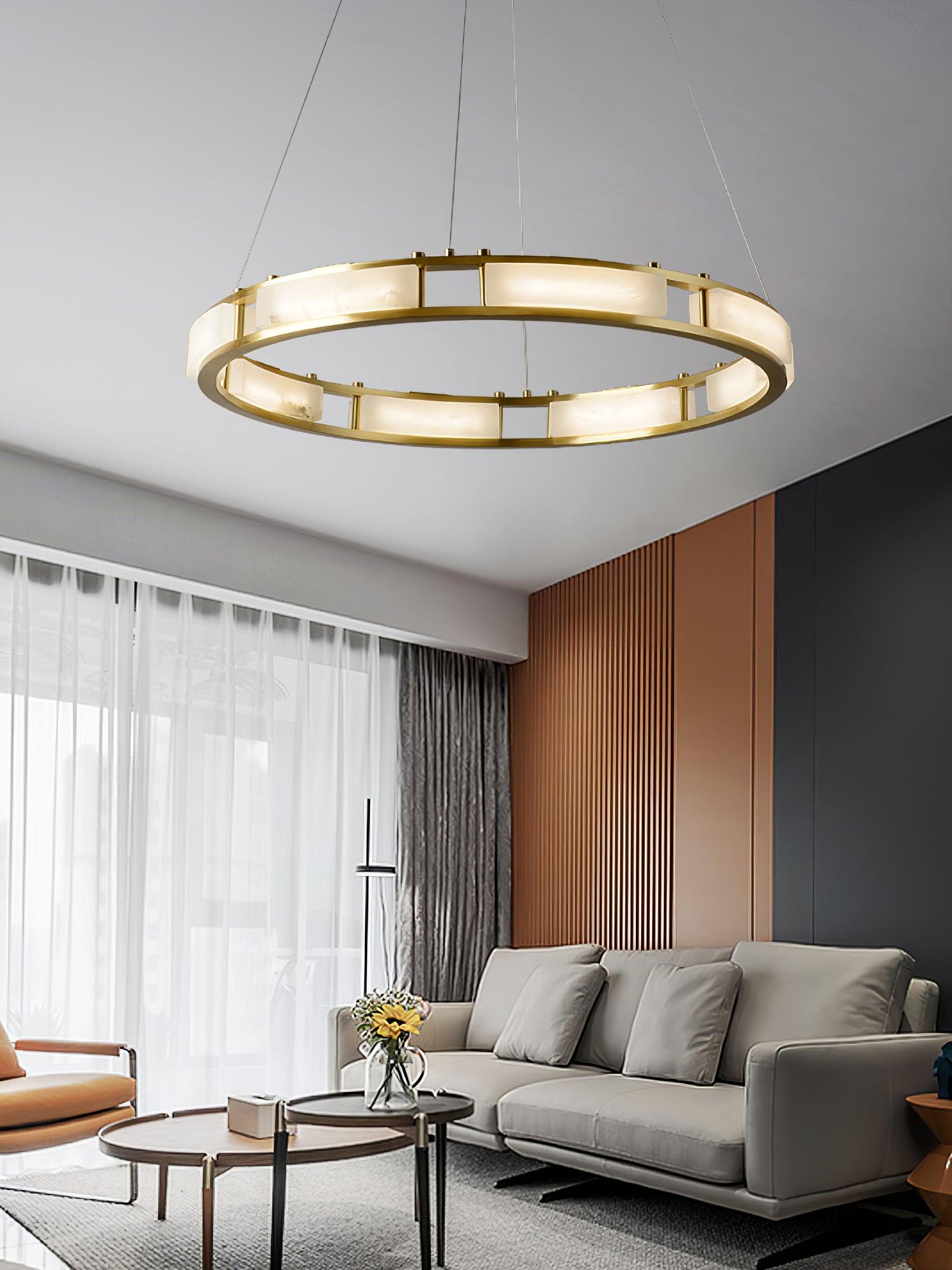 Symiria Luxury Alabaster Ring Pendant Light - Neutralighting