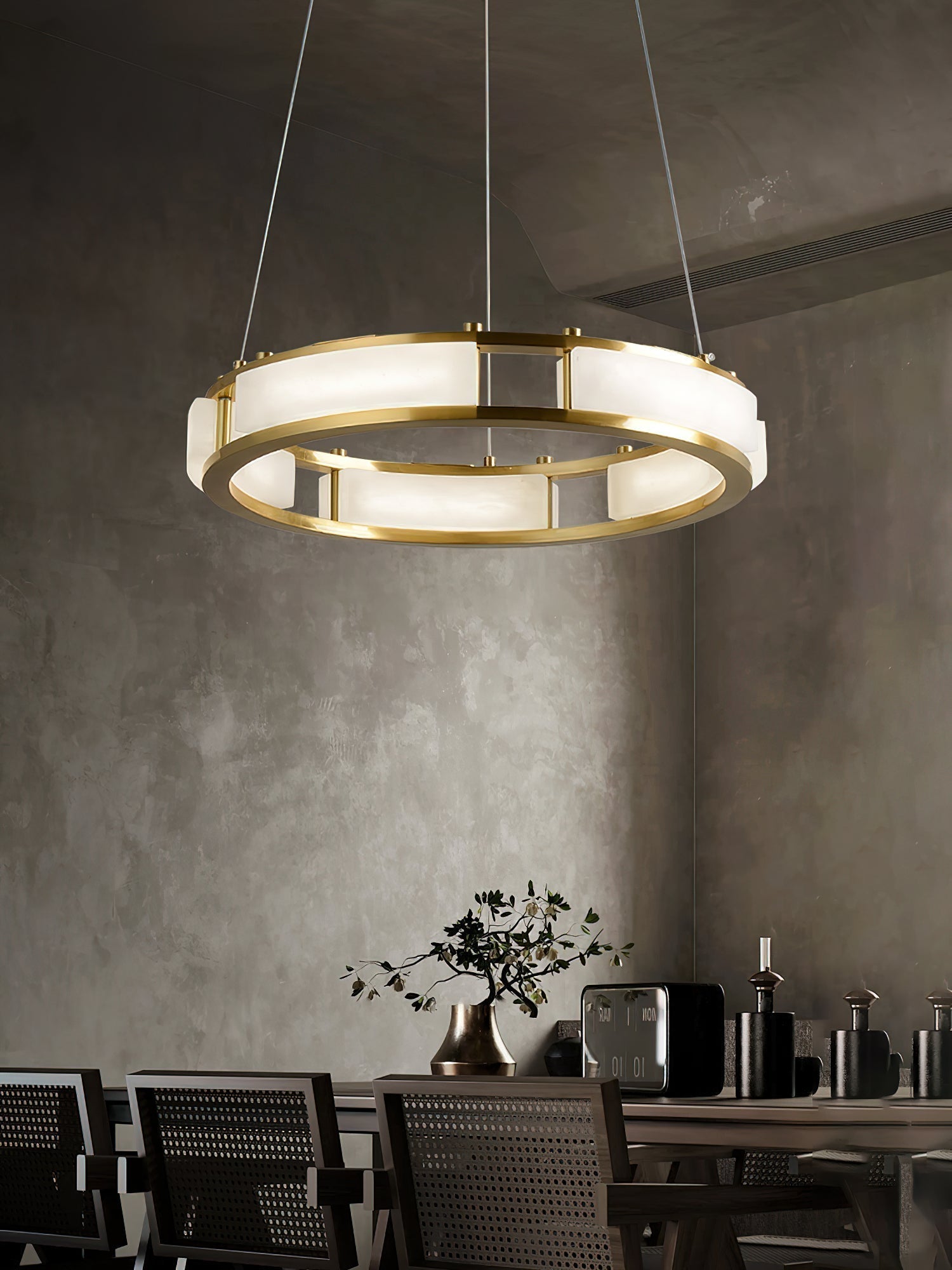 Cuzora Modern Minimalist Brass Alabaster Chandelier - Letslighting