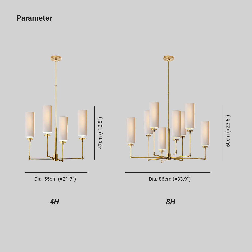 Artemis Chandelier Brass Fabric