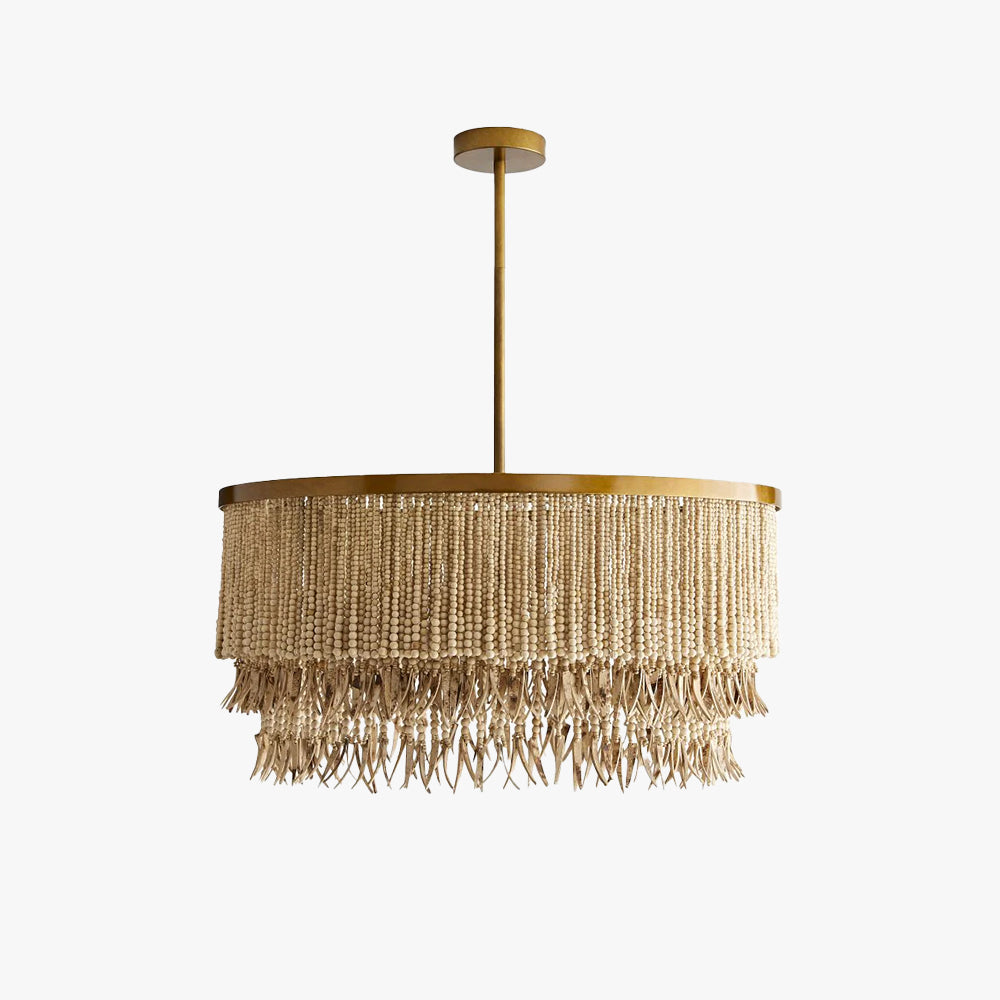 Odette Kronleuchter aus Holz und Kokosnussperlen-Letslighting