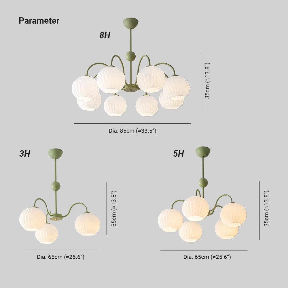 Tulip Kronleuchter mit Wellen-Glas-Letslighting
