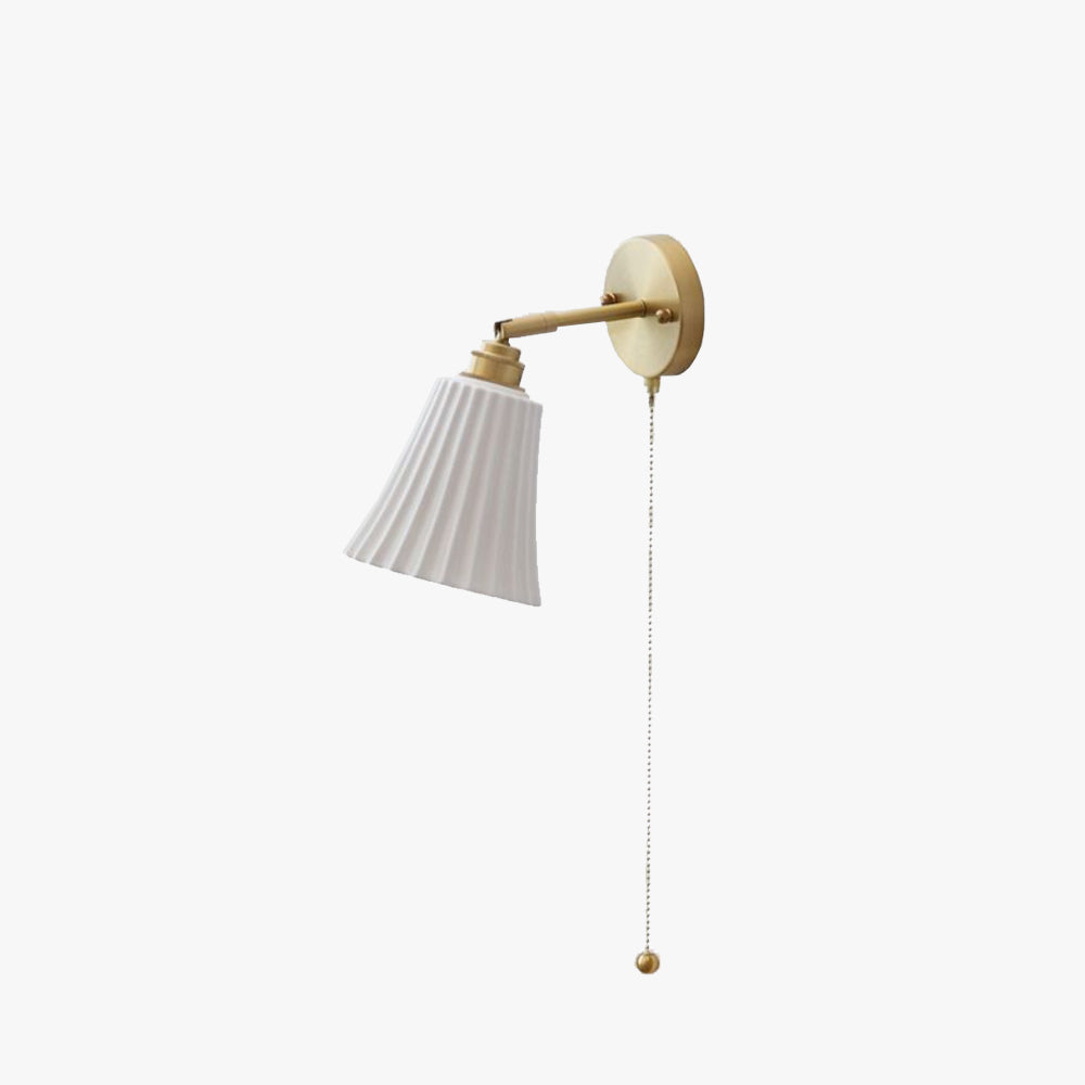 Arisha Modern Pull Cord Metall Keramik Innenbereich Wandleucht Schlafzimmer